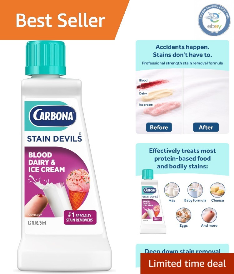 Sensitive Skin Approved Stain Remover for Blood, Dairy & Ice Cream – 1.7 Oz