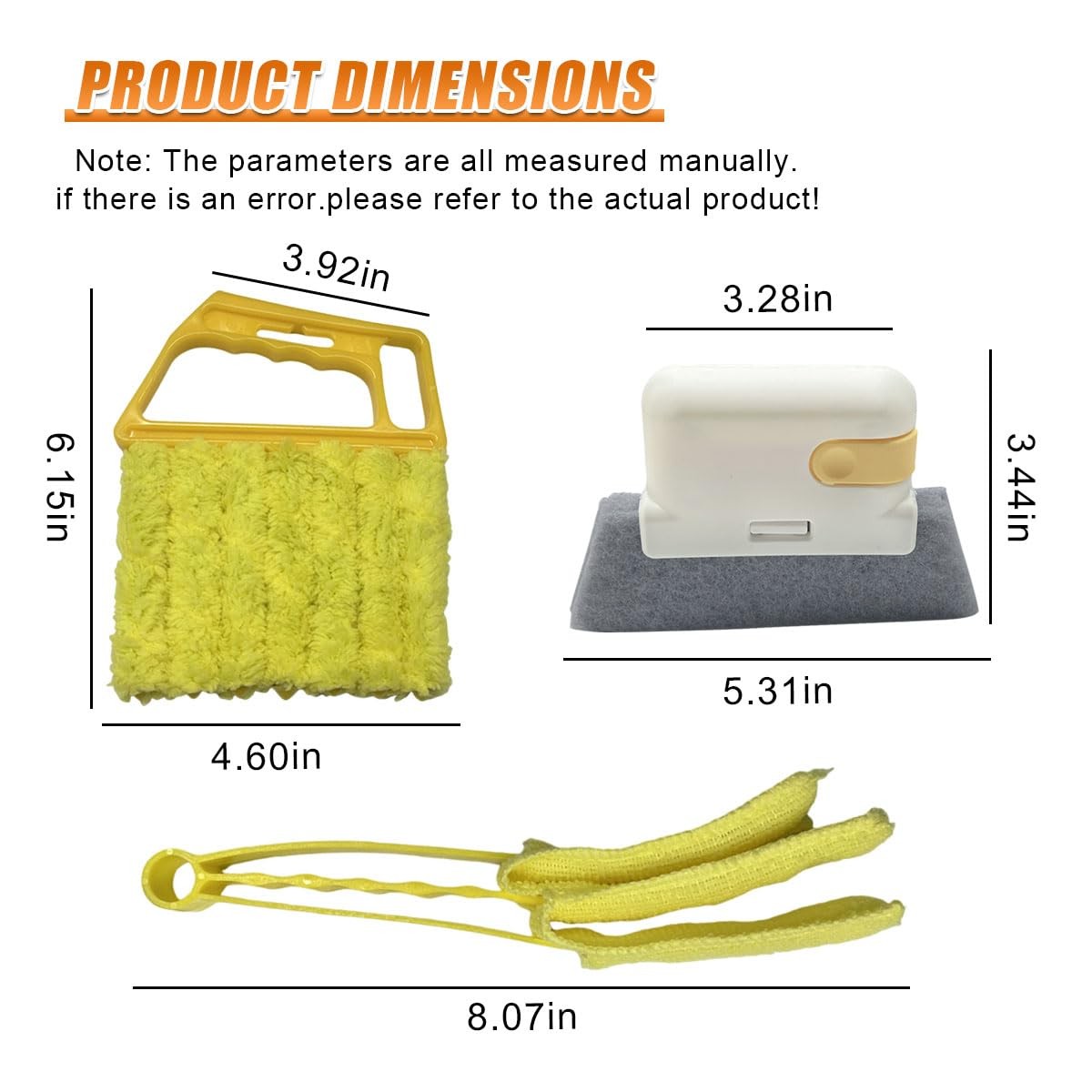 Craedli 5PCS Window Blind Cleaner Duster Tool Set, Washable Microfiber 7-Fing…