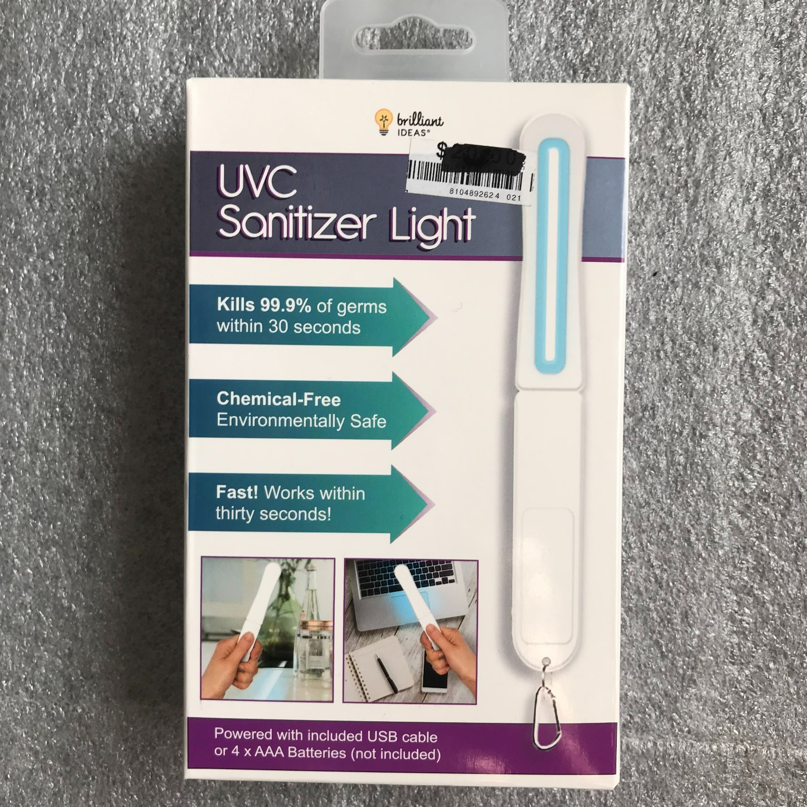 Flu Cold Sanitizer Light UVC Portable Germ Killing UV Sterilizer 99.9% Germs