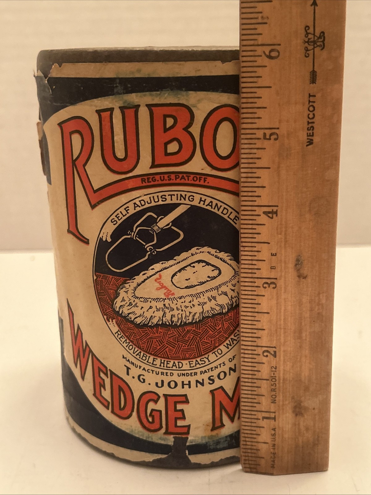 Vintage Sealed NEW Can Canister – RUBON Wedge Mop Head – TG Johnson