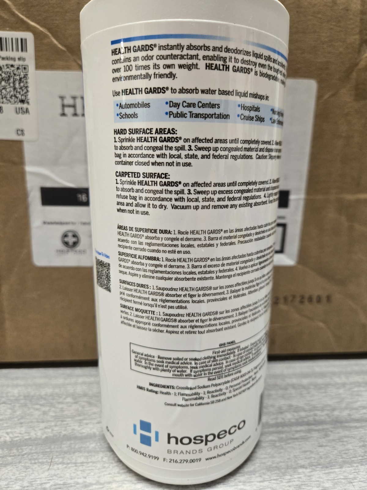 Health Gards Deodorizing Liquid Spill Absorbent- 16oz Each- CASE OF 12