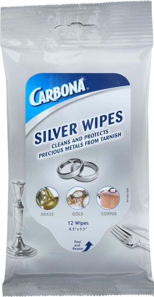 Luxury Silver Wipes – 12 Count Anti-Tarnish Metal Cleaner & Polish for Antiques