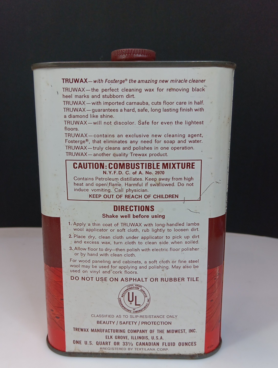 Discontinued Truwax Cleaning Wax Hardwood Floors & Wood 95%+ Full