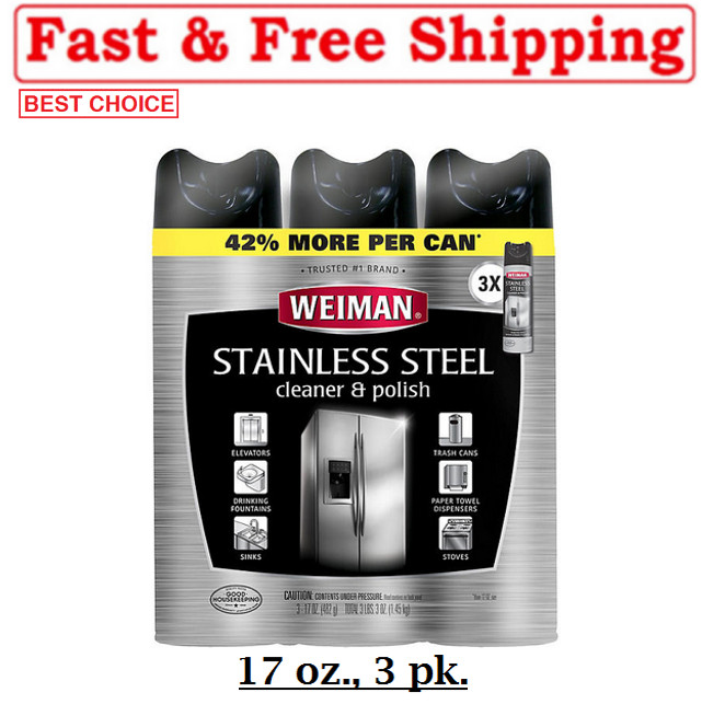 Weiman Stainless Steel Cleaner & Polish (17oz.,3pk.)free shipping