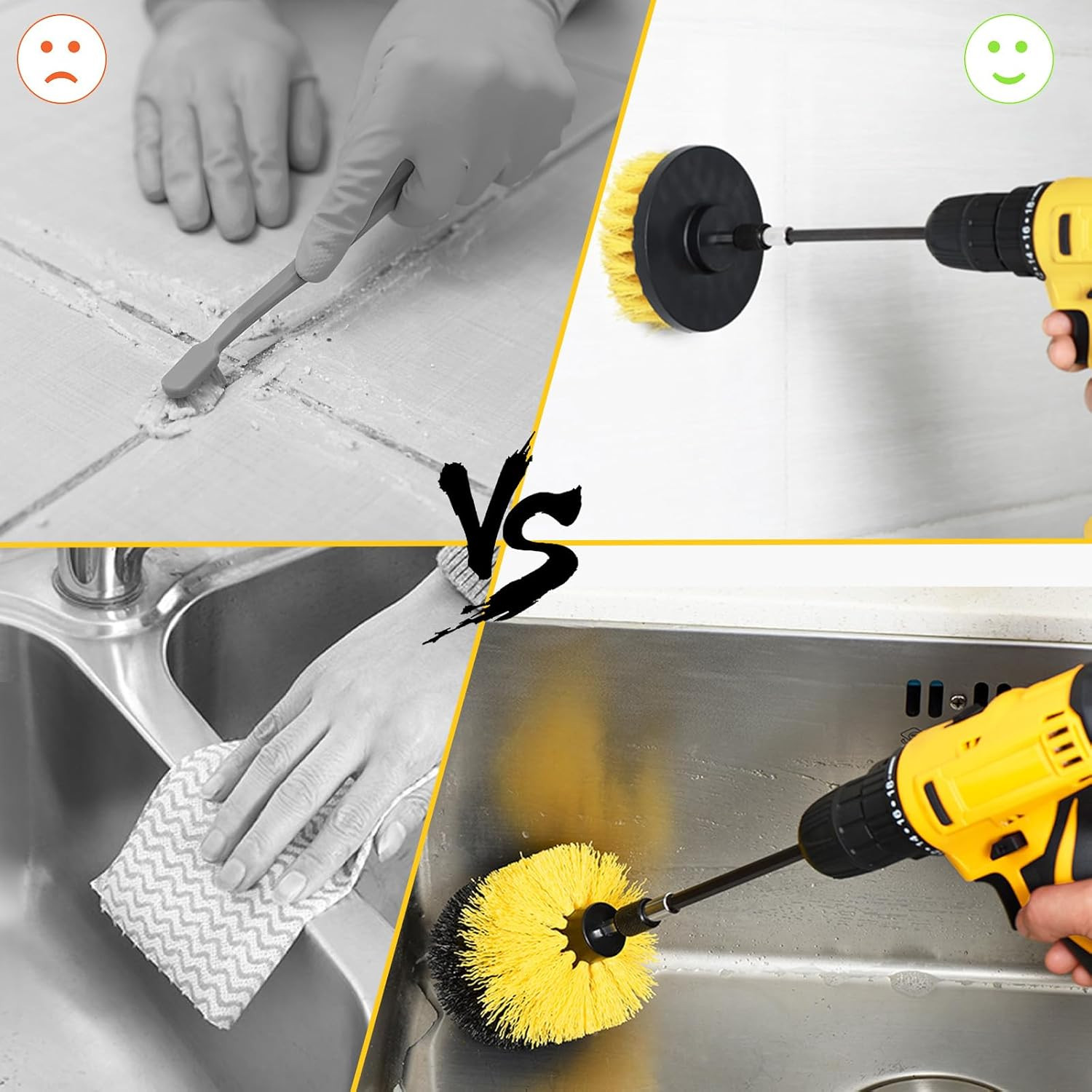 18 Pack Drill Brush Attachment Set, Power Cleaning Scrub Brushes for Drill, Exte