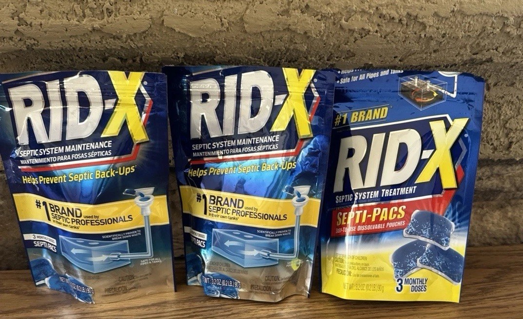 Rid-X Open Bags 5 Packs Septic System Treatment Septi-Pacs 3 months doses 3.2 oz