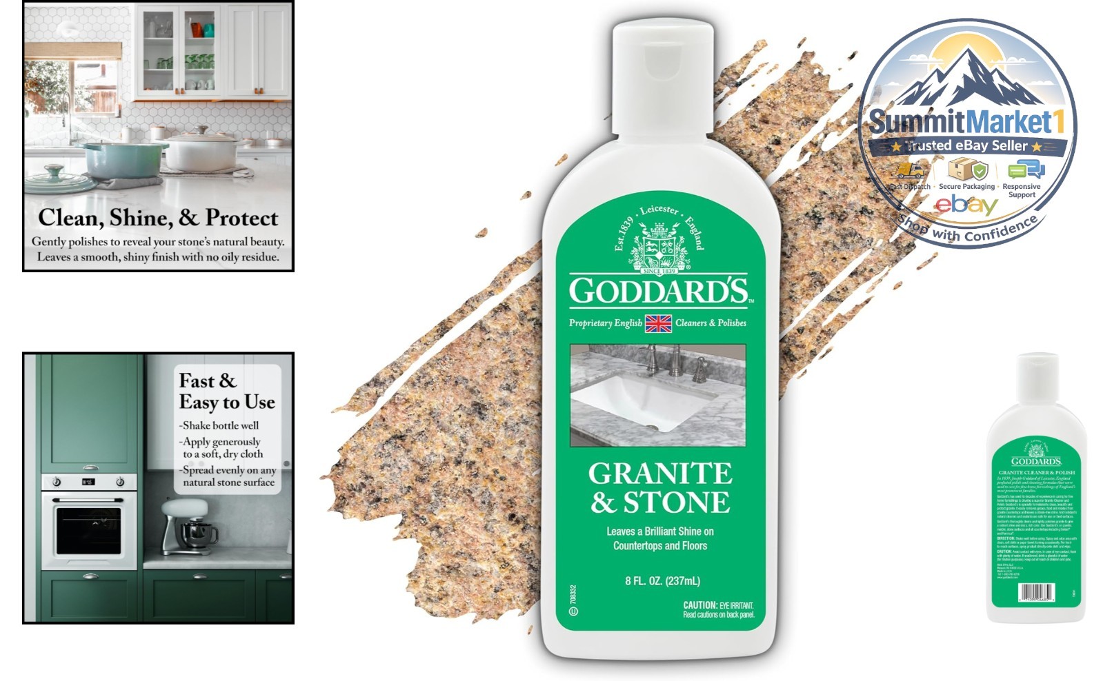 Granite Marble Countertop Polish Stain Protection 8 oz