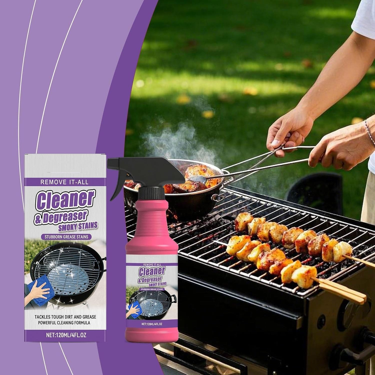 1-3X BBQ Grill Degreaser Cleaner,Fast-Acting Heavy-Duty Grill Degreaser Spray US