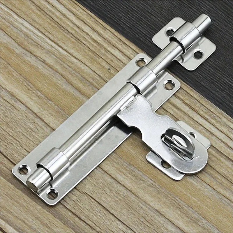 New Stainless Steel Hardware Door Lock Barrel Bolt Latch Padlock Clasp Set Brush