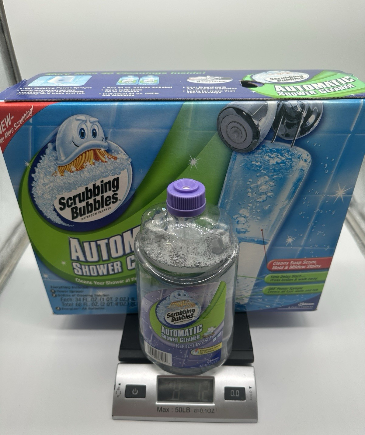 Scrubbing Bubbles Automatic Shower Cleaner Kit w/ 3 Bottles Solution New Sealed