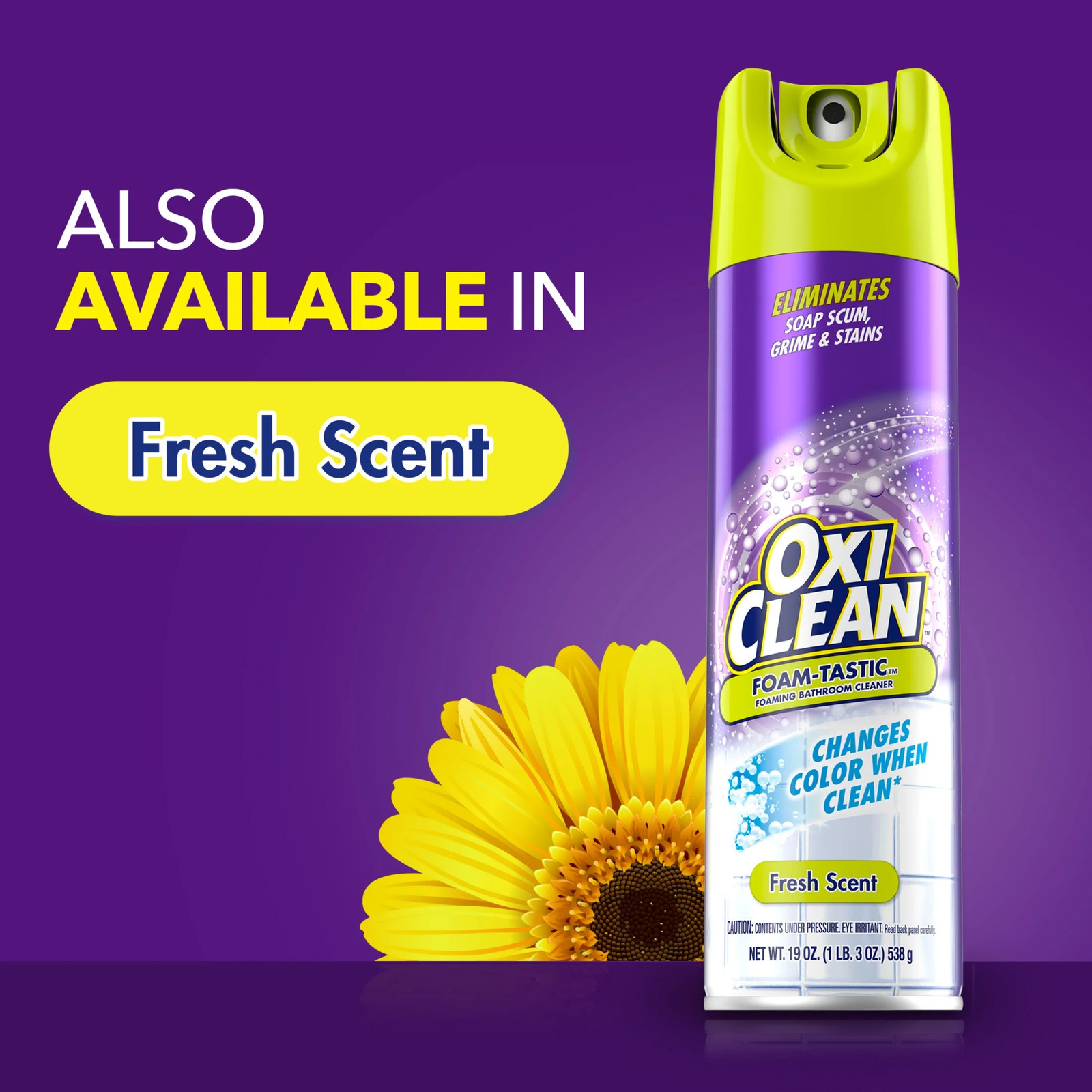 OxiClean Foam-Tastic Foaming Bathroom Cleaner, Removes Soap Scum, Grime & Stains