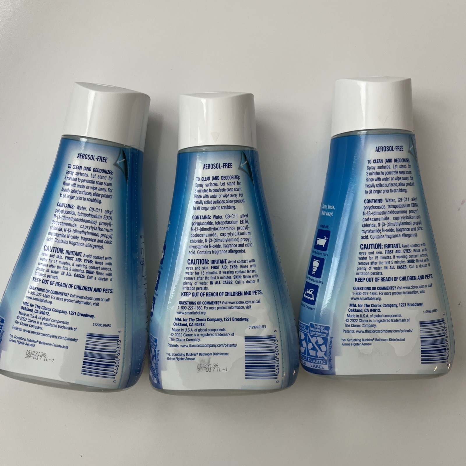 Clorox Bathroom Ultra Foamer, Cleaner Spray Refill, Rain Clean, 16oz Lot Of 3