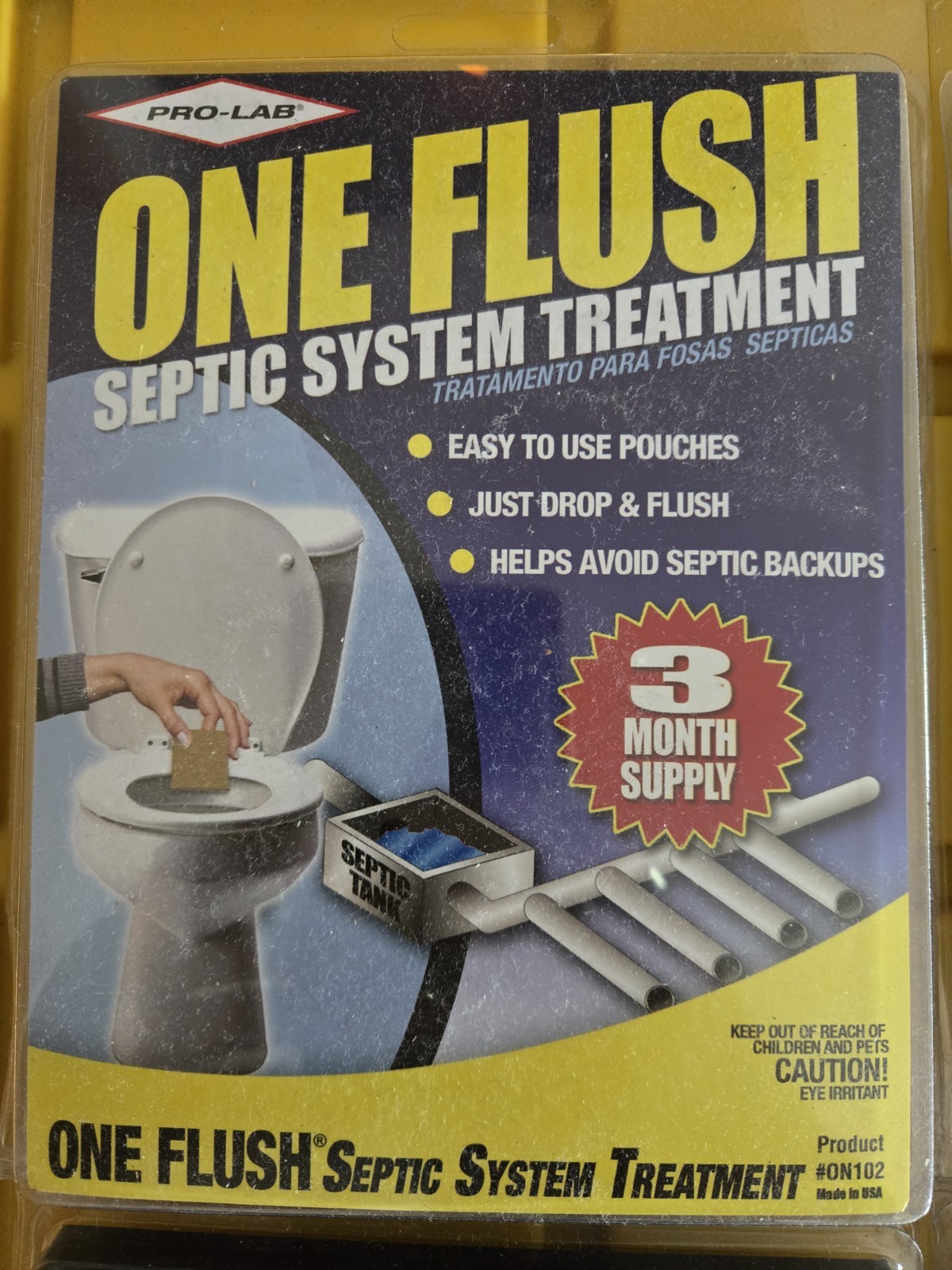 ONE FLUSH – Septic Tank Treatment Packets, 3-Month Supply of Easy-Flush Lot Of 4