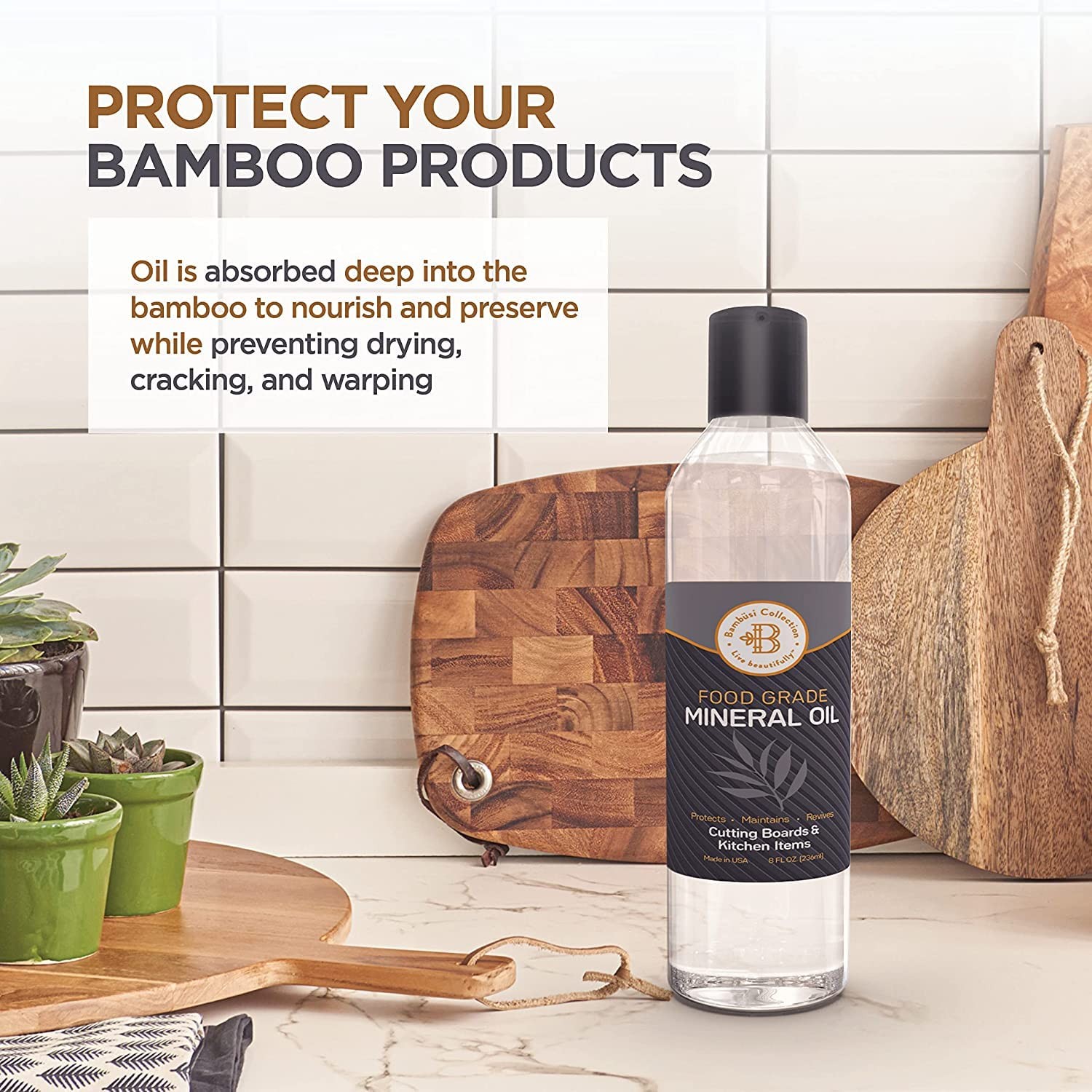 Mineral Oil for Wood Cutting Board – Food Grade Butcher Block Oil Conditioner, C