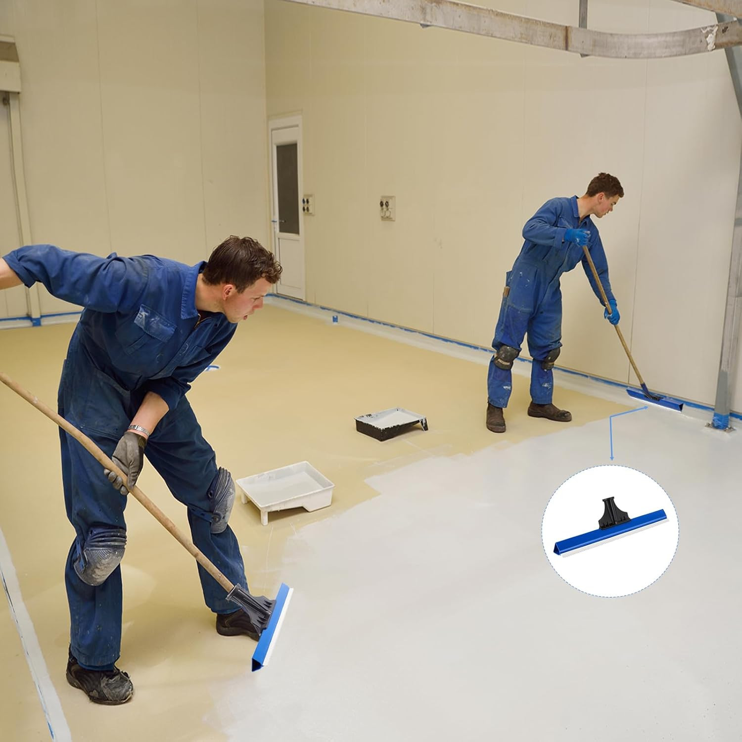 2 Pack 16 Inches Epoxy Floor Squeegees Notched Squeegee for Self Leveling Cement