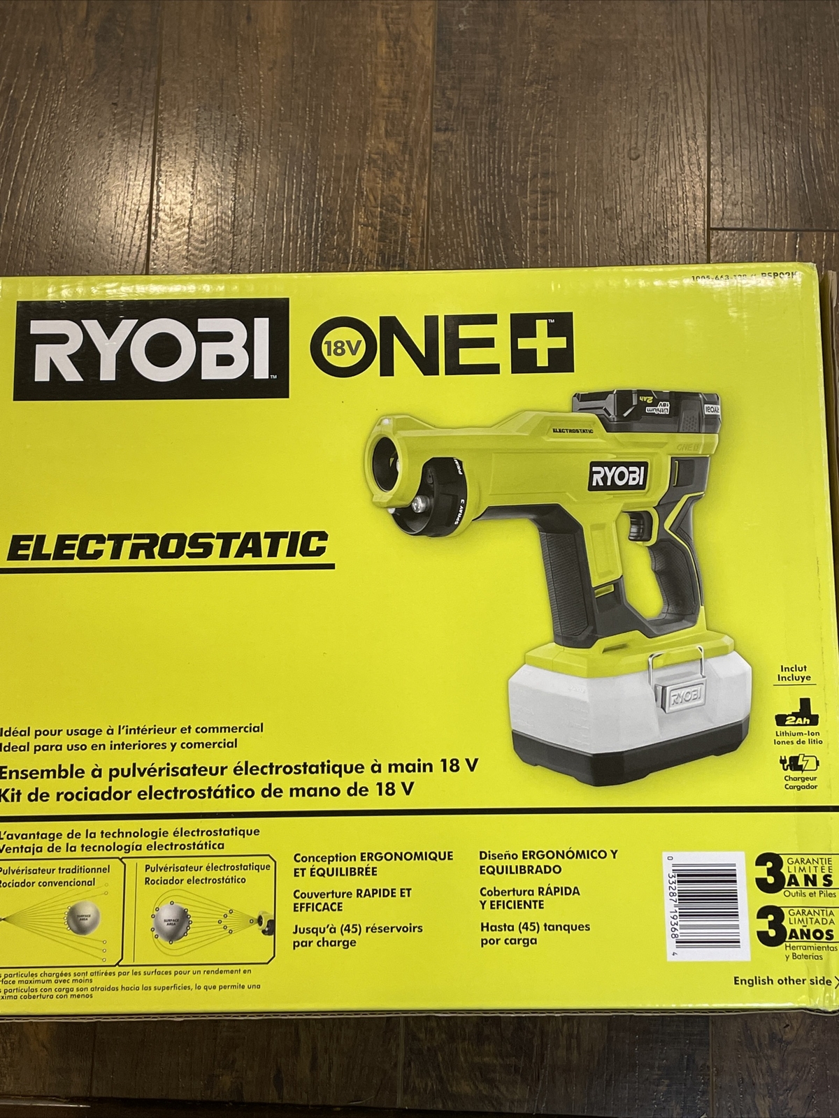 Ryobi PSP02K One+ 18V ElectroStatic Handheld Sprayer Kit W/ Battery/Charger New!