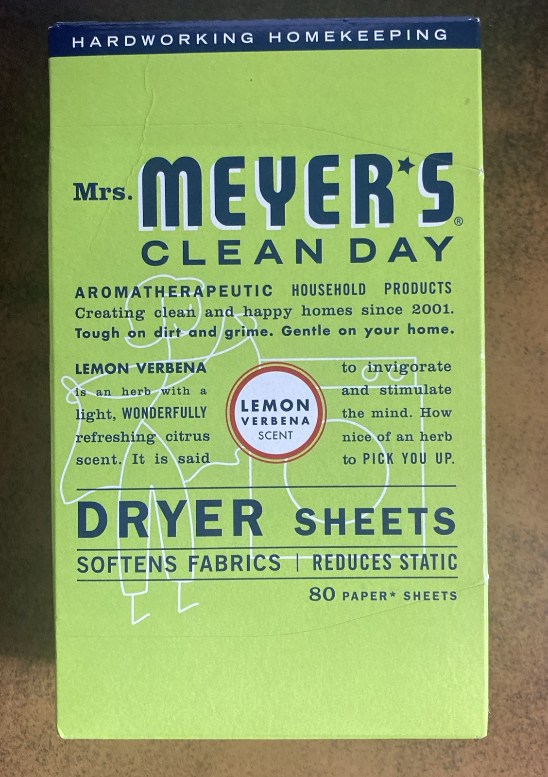 Mrs. Meyer’s Clean Day Dryer Sheets Lemon Verbena Scent 80 Paper Sheets