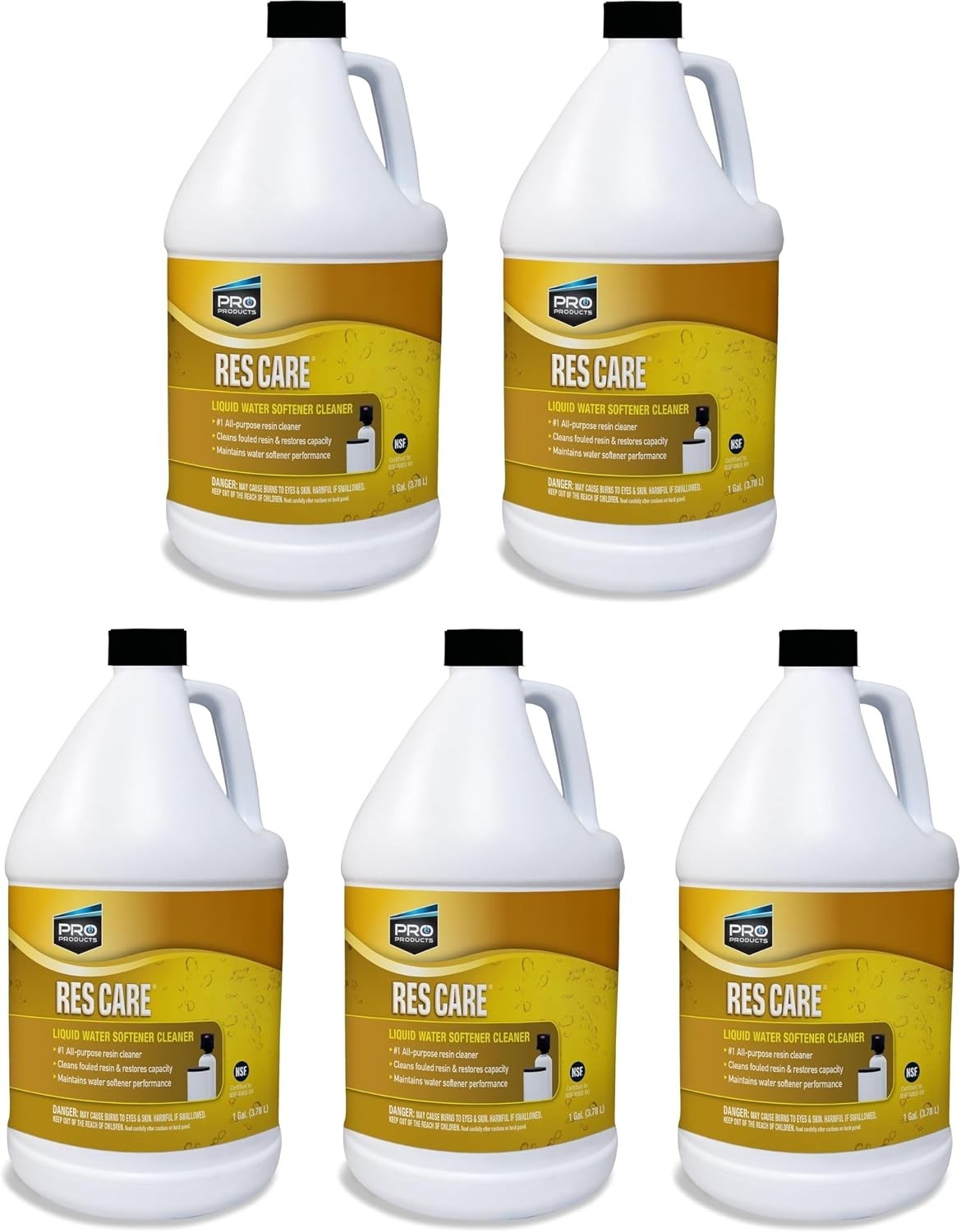 ResCare All-Purpose Water Softener Cleaner Liquid Refill, 1 Gallon, Pack of 5
