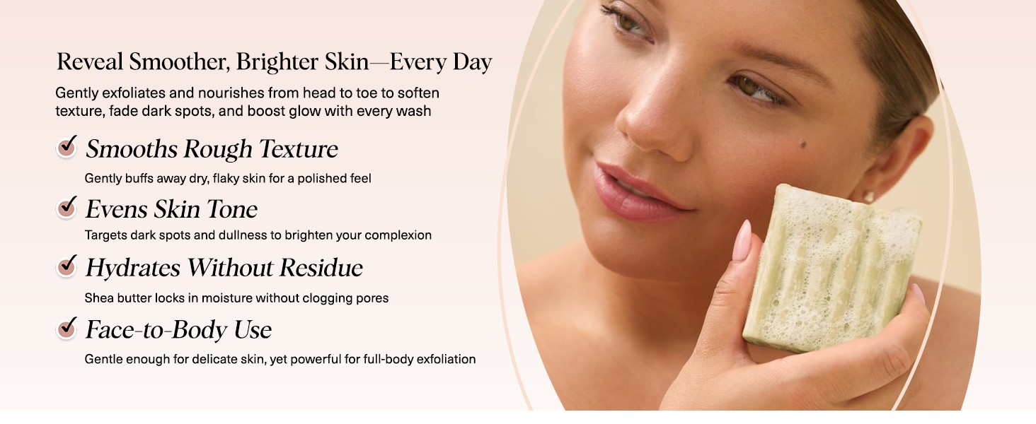 Glycolic Acid Face & Body Wash Bar – Resurfacing Bar Soap with Shea