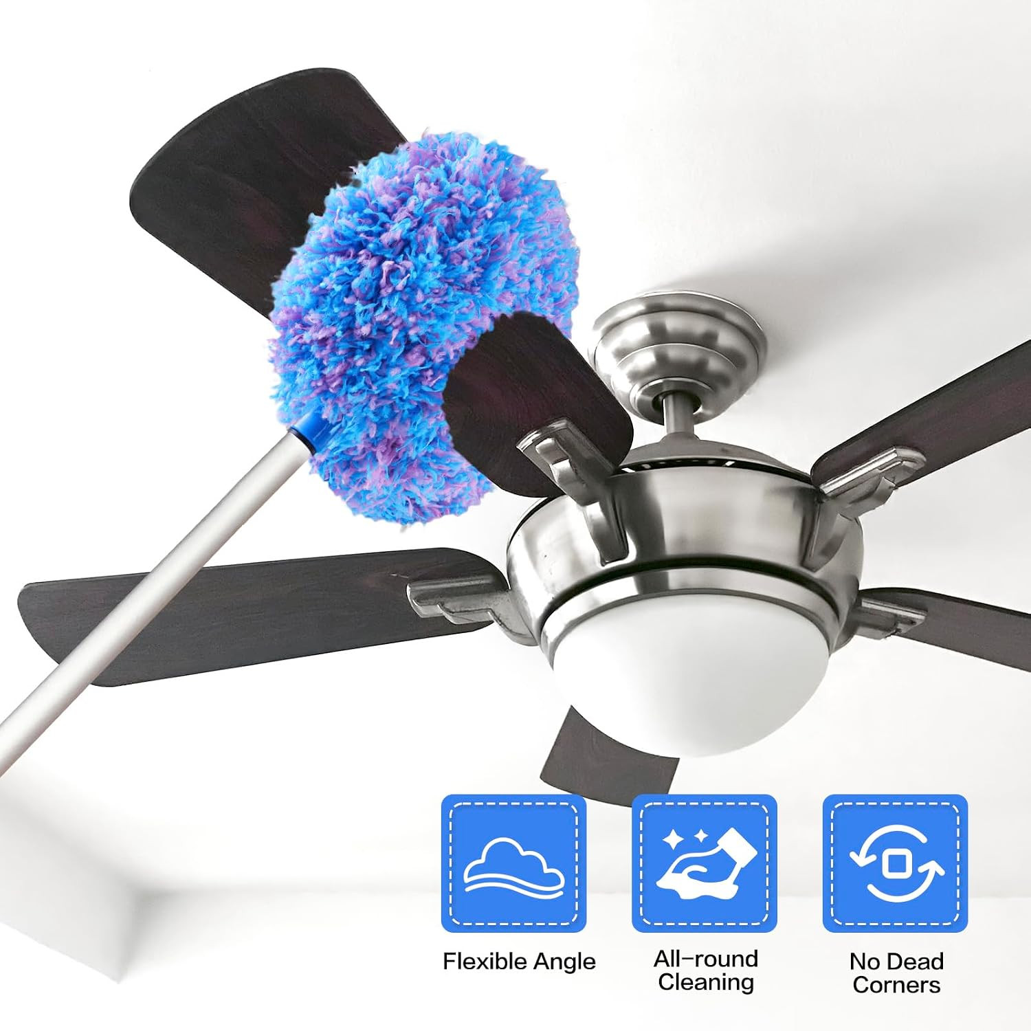 Ceiling Fan Cleaner Duster Reusable Microfiber Ceiling Fan Blade Cleaner Removab
