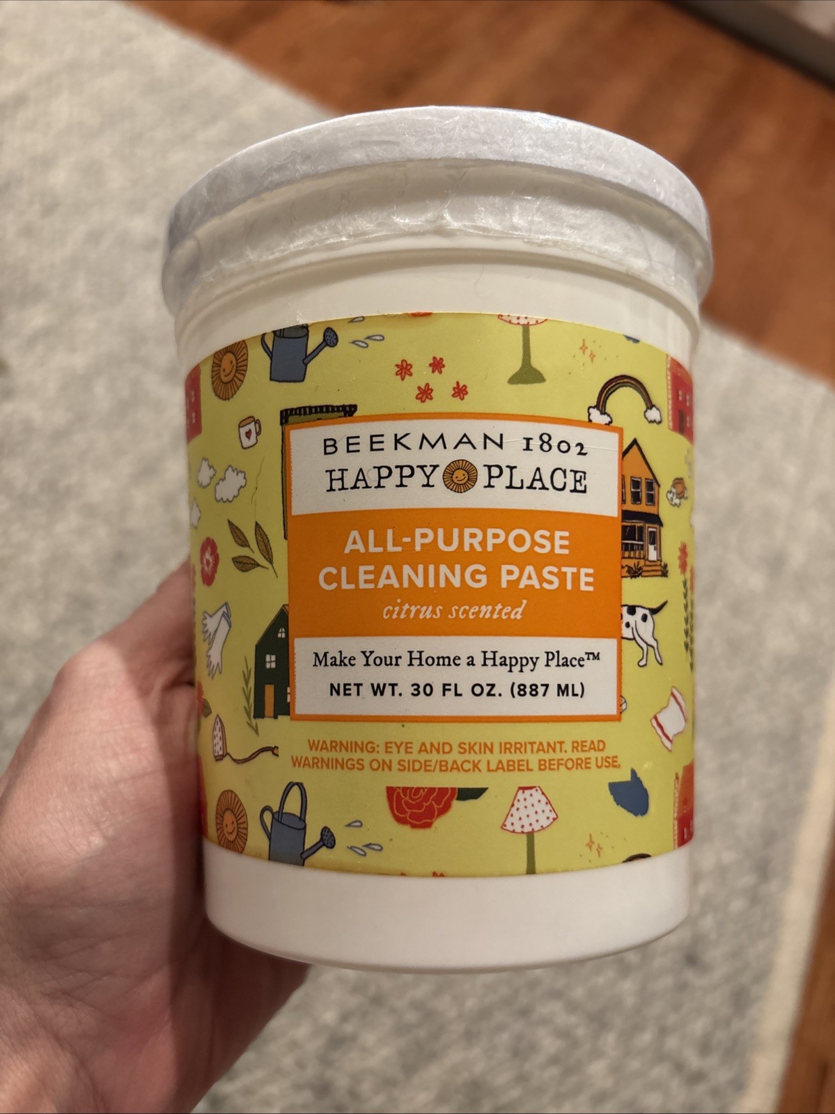 Beekman 1802 Happy Place All-Purpose Cleaning Paste, 30oz Tub, Citrus Scent