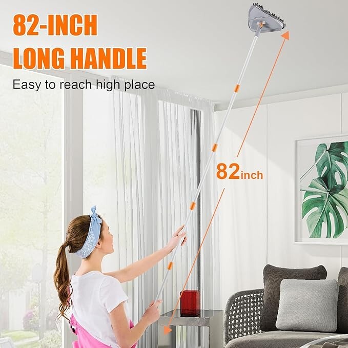 7 Pcs Herramientas de limpieza de plumeros de microfibra con barra extensible