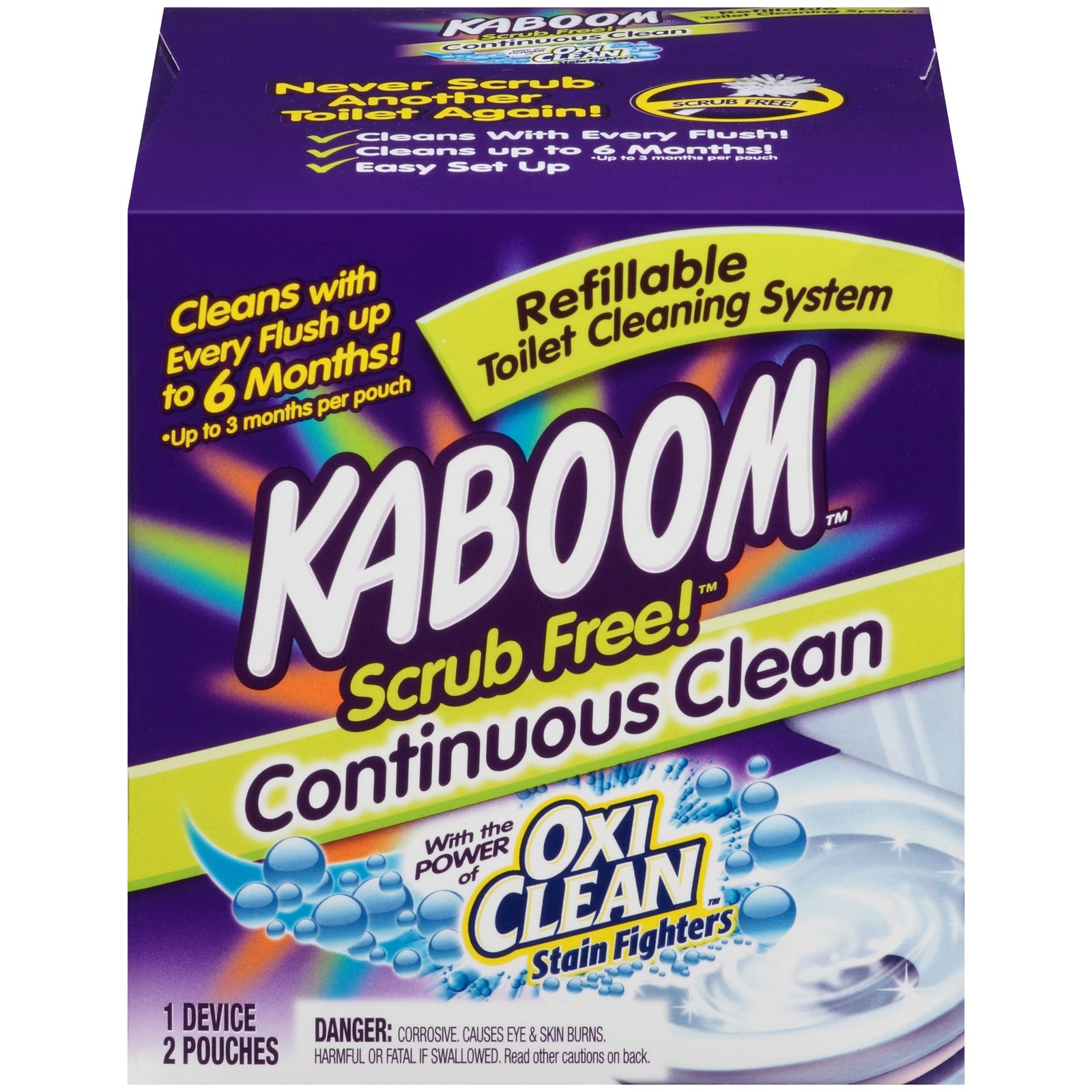 Kaboom Scrub Free! Toilet Bowl Cleaner System 1 Count (Pack of 1), Multicolor
