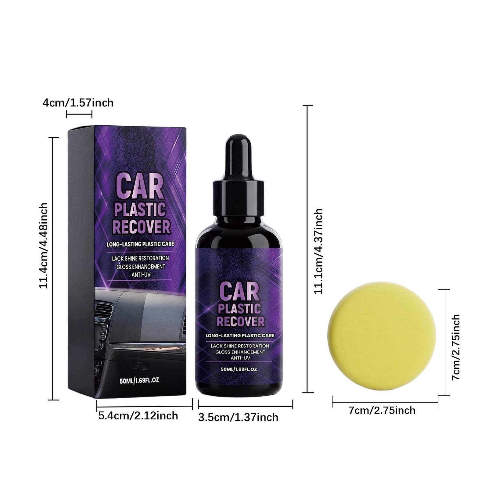 Vehicle Interior Cleaner 50ml Deep Cleaning Long Lasting Car Trim