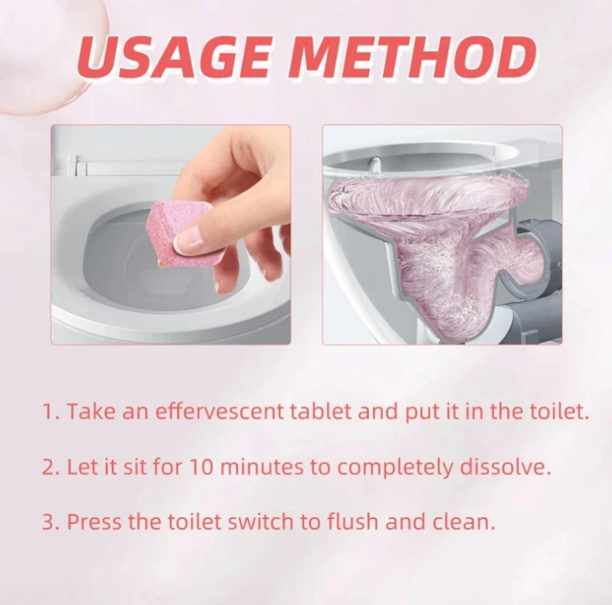 20pcs Toilet Cleaning Effervescent Tablets – Deodorizer & Stain Remover – NEW