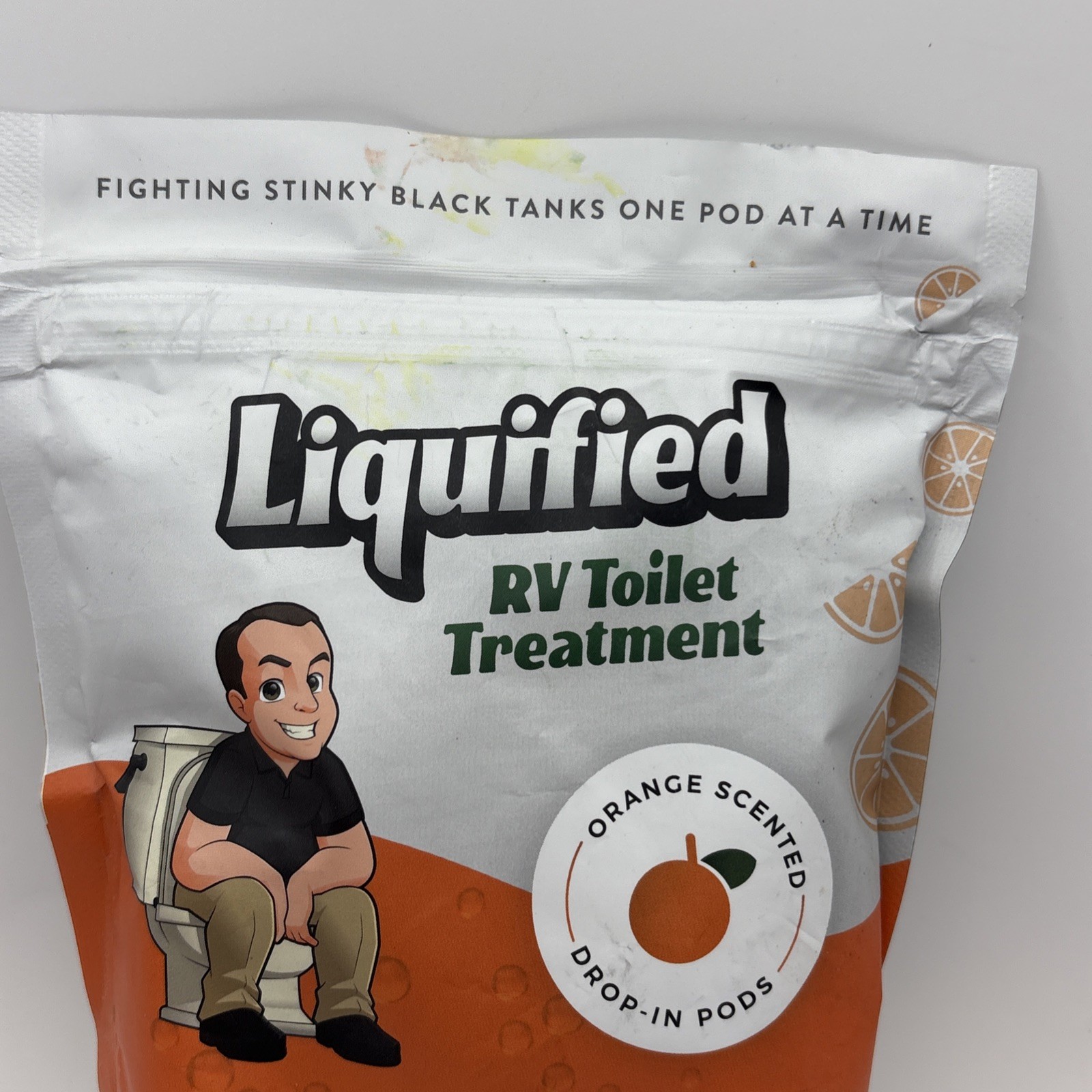 Liquified RV Natural Toilet Treatment Black Tank Drop-Ins 20 Pods Orange Scent