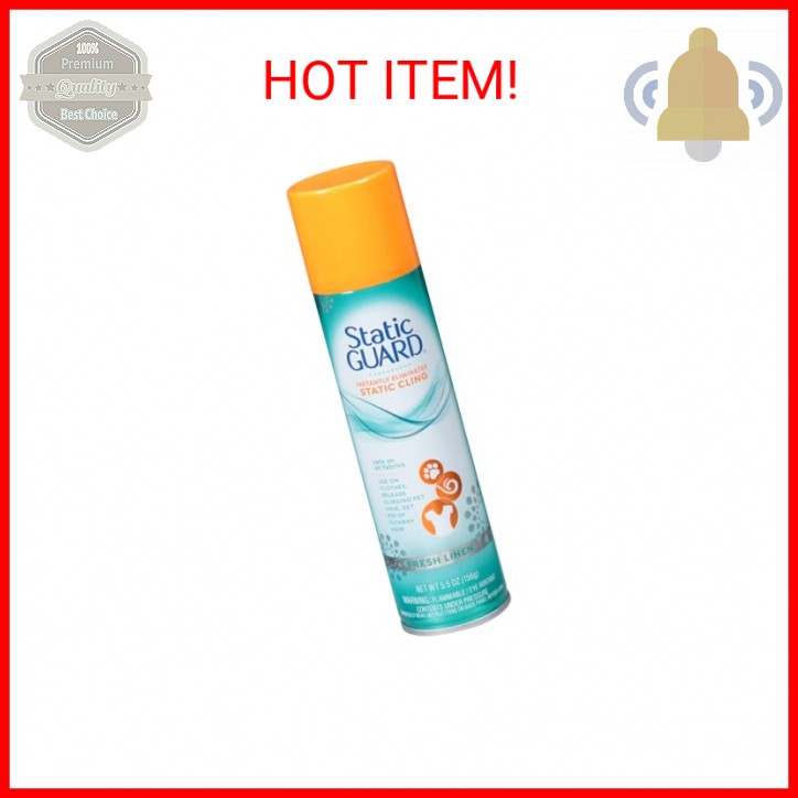 Static Guard Fabric Spray, Fresh Linen Scent, 5.5 Ounce Can