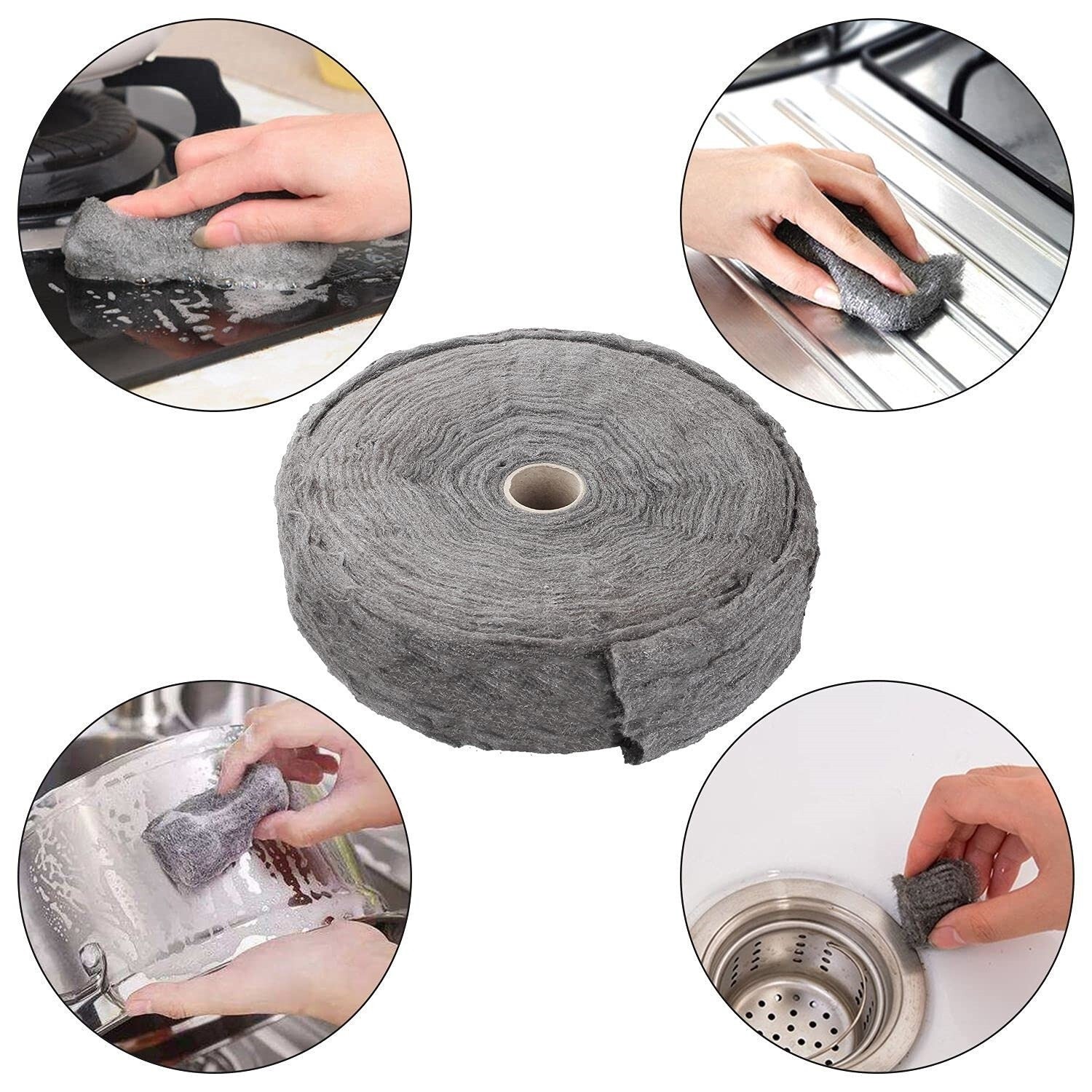 Steel Wool Roll Cleaning Polishing Hardware Cloth Filling Holes Cracks Vent Pipe