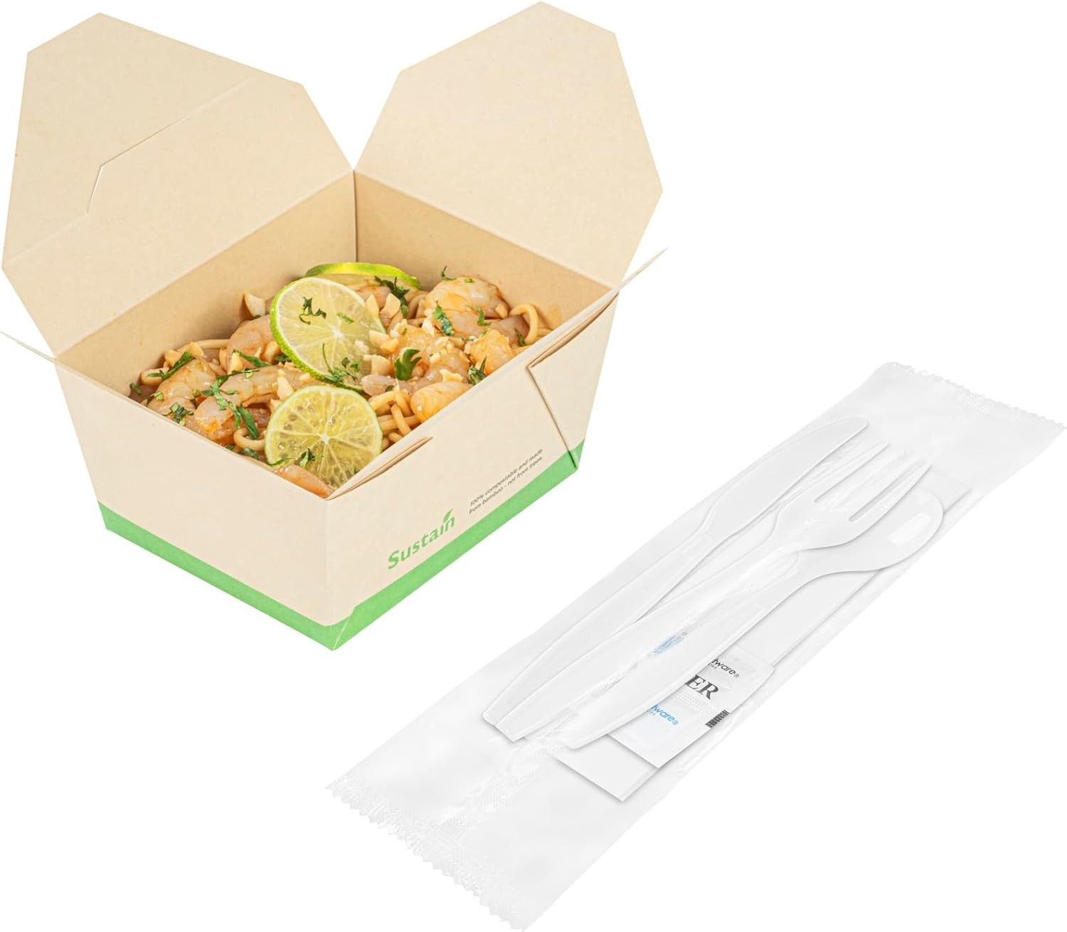 Restaurantware Utensil Kit 500 Pack of Plastic Cutlery Set Individually Wrappe