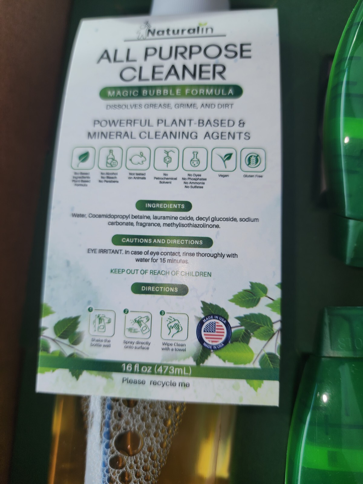 Naturalin Cleaner All Purpose Cleaner Magic Bubble Formula