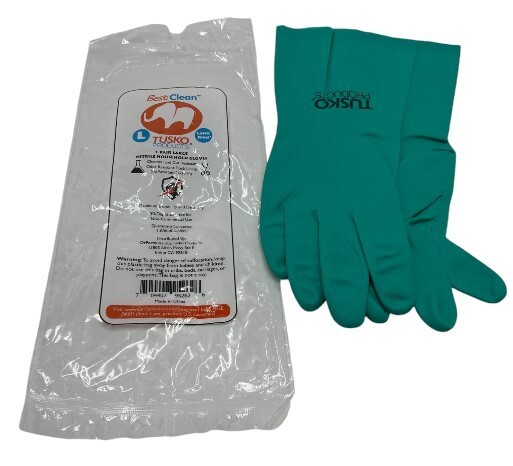 Pair of Tusko Products Best Clean Nitrile Rubber Cleaning, Dishwashing Gloves