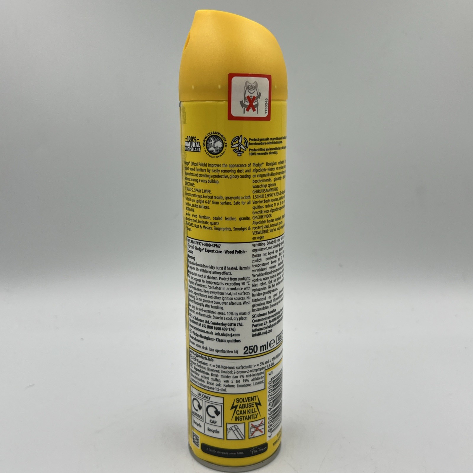 3 New Pledge Expert Care Wood Polish Spray Classic 250ml / 8.45 fl oz UK Import