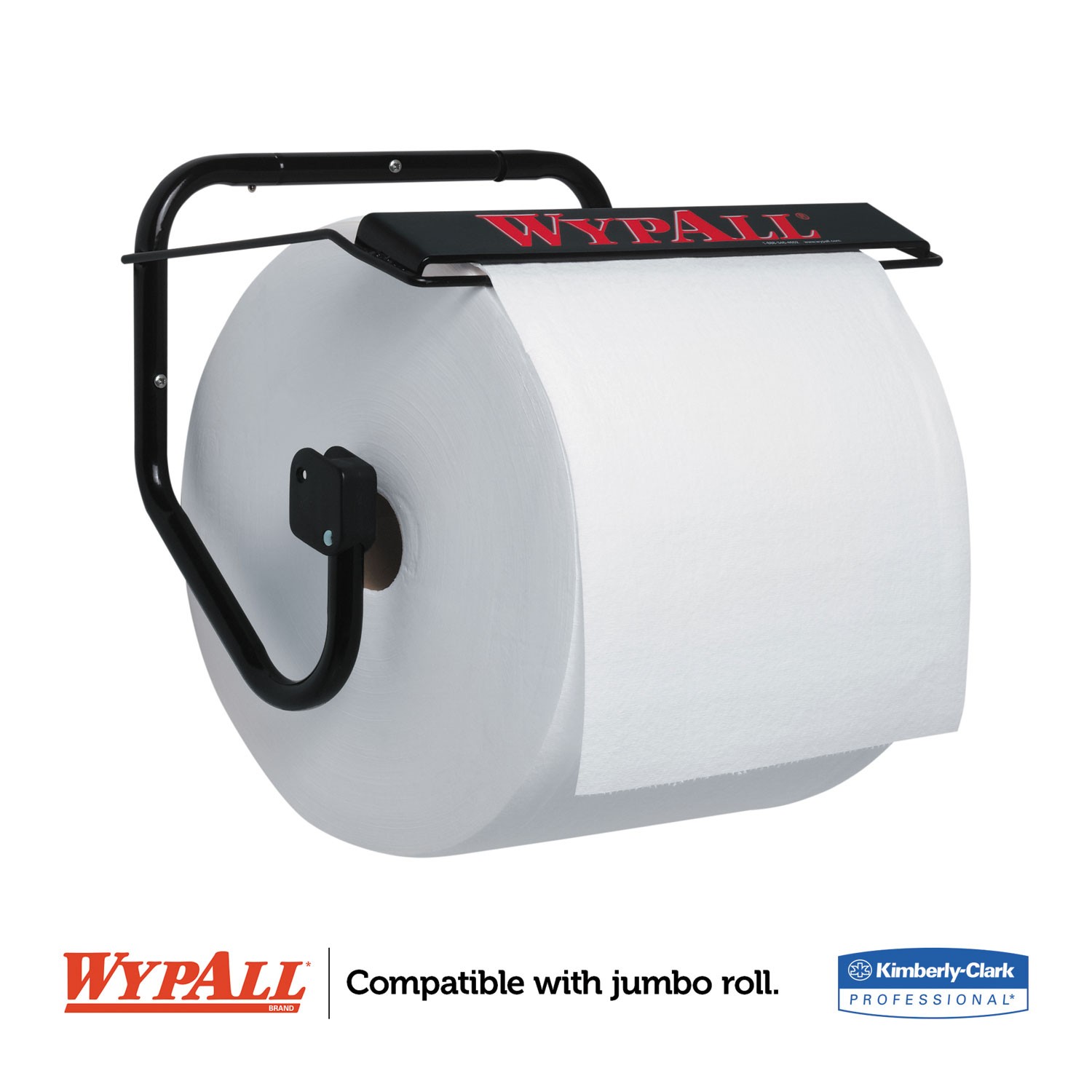 WypAll* Jumbo Roll Dispenser, 16 4/5w x 8 4/5d x 10 4/5h, Black