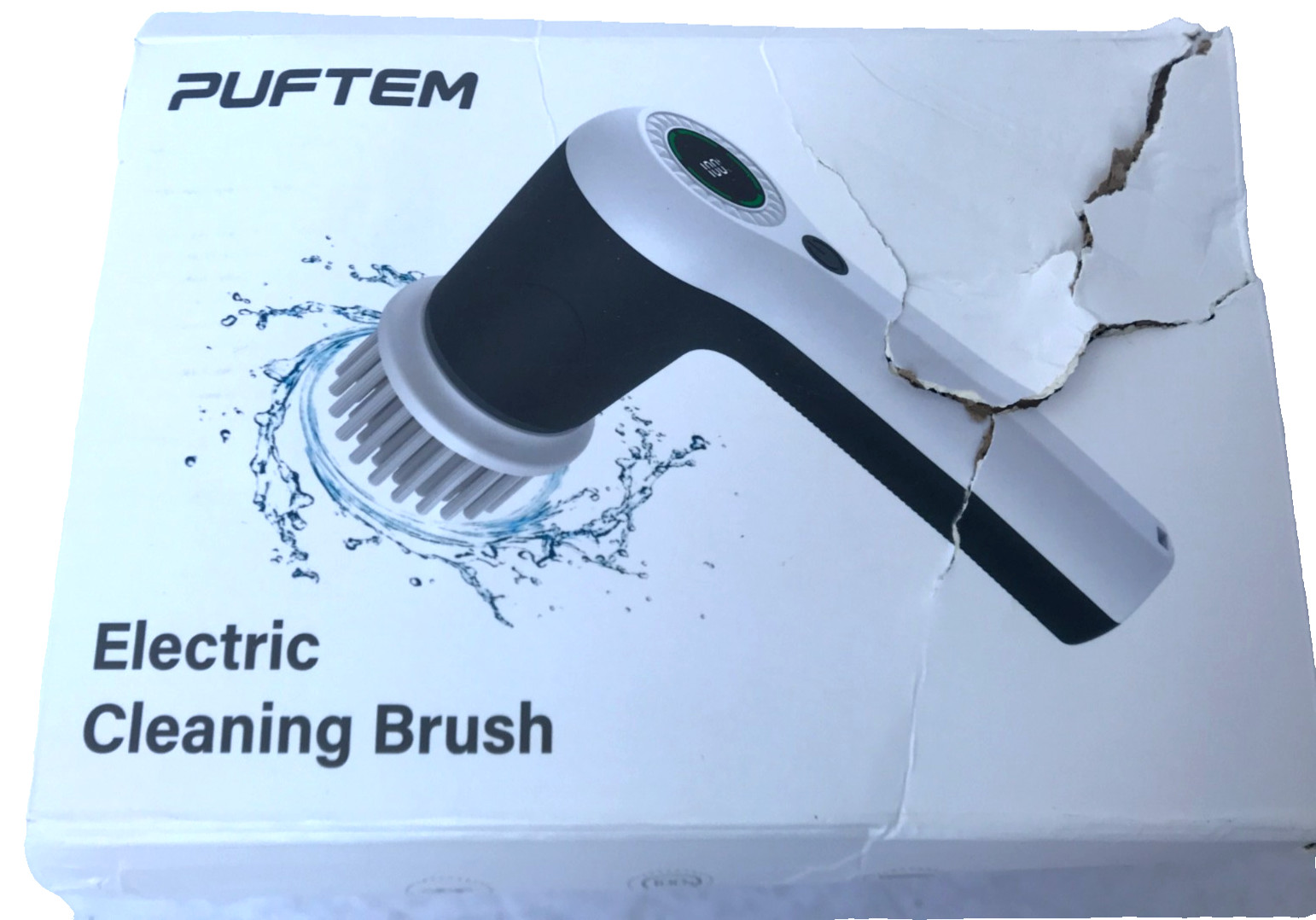 Puftem Electric Spin Scrubber Cordless Cleaning Brush for Bathroom Sink Window