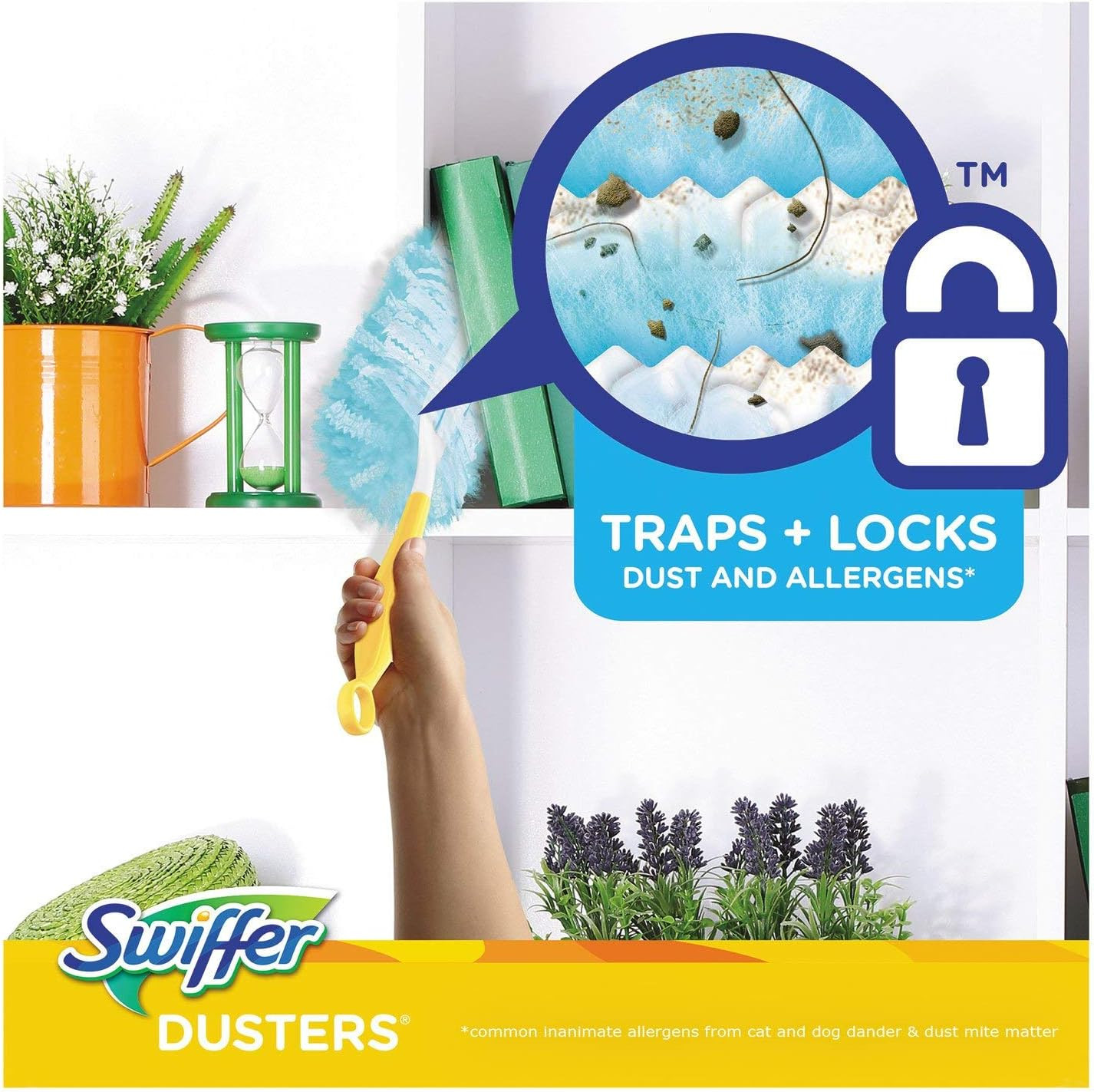 Swiffer 21459CT Refill Dusters, Dust Lock Fiber, Light Blue, Unscented, 10/Box,