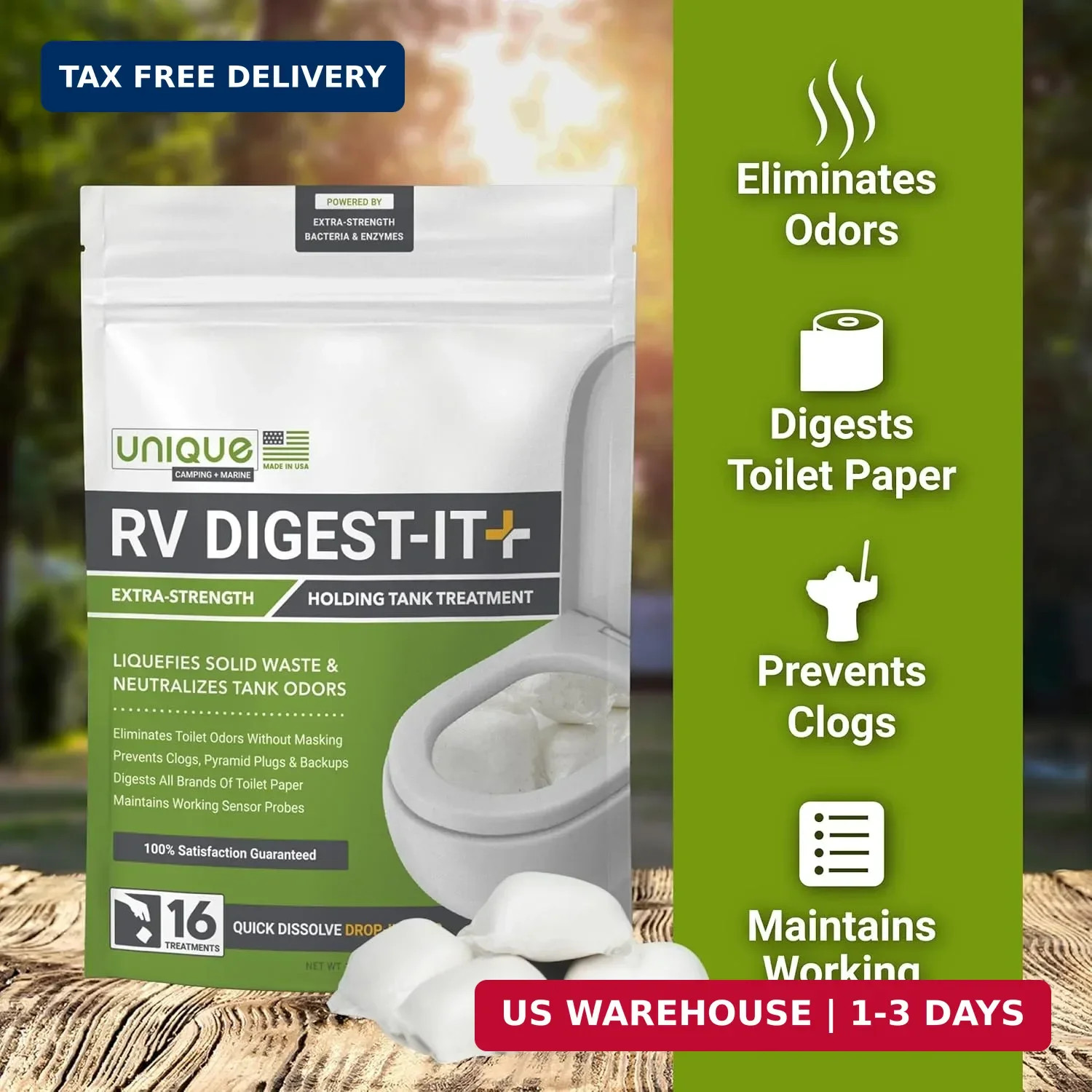 Unique RV Digest-It Ultra RV Tank Treatment Pods – 16 Treatments, Breaks Down Wa