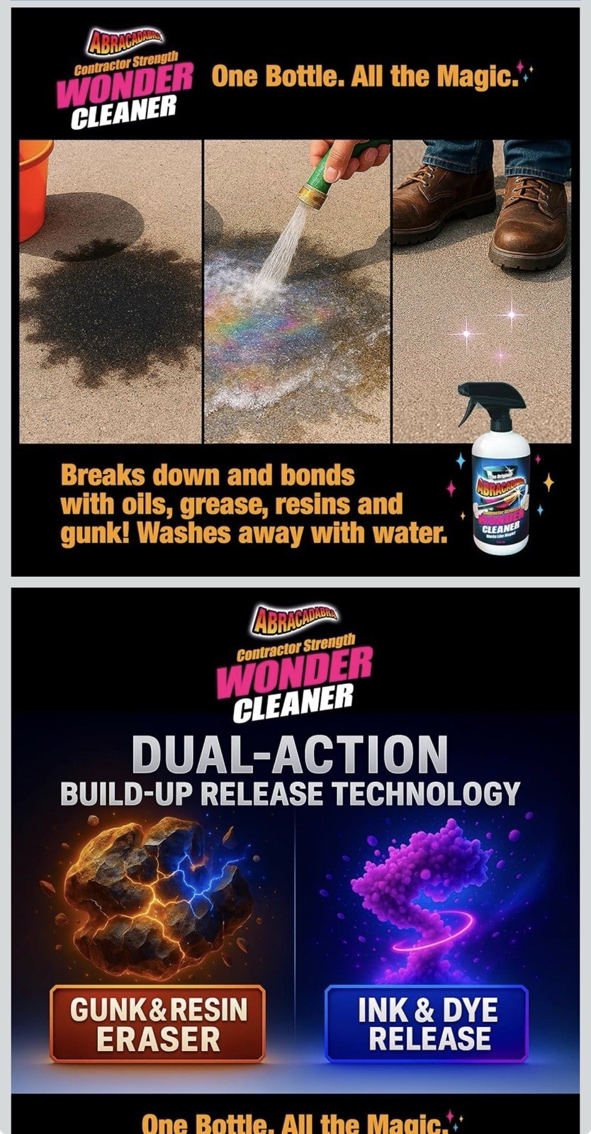 Abracadabra® Wonder Cleaner – As Seen on TV – 16 fl oz – Contractor Strength Sta