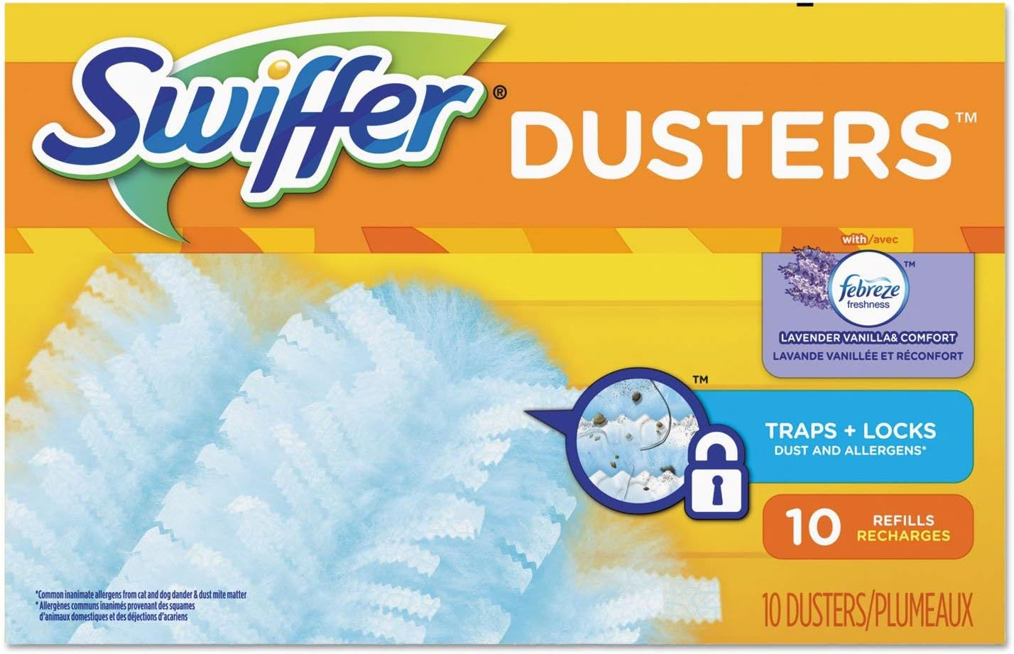 Swiffer 21459CT Refill Dusters, Dust Lock Fiber, Light Blue, Unscented, 10/Box,