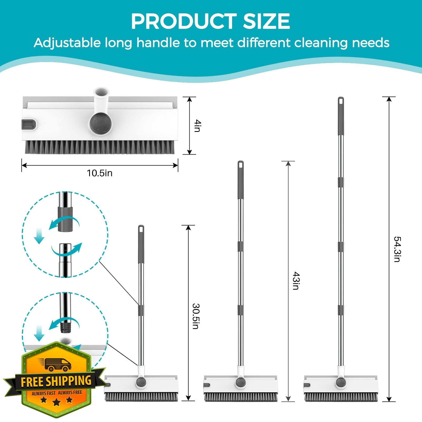 SetSail Floor Scrub Brush Grey White Handle