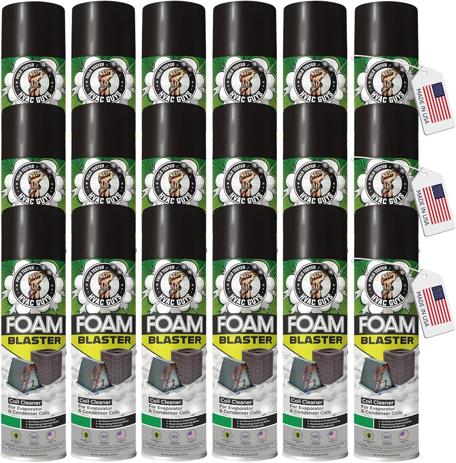 Leak Saver Foam Blaster AC Coil Cleaner for AC Unit 24-Pack | No Rinse Formula f