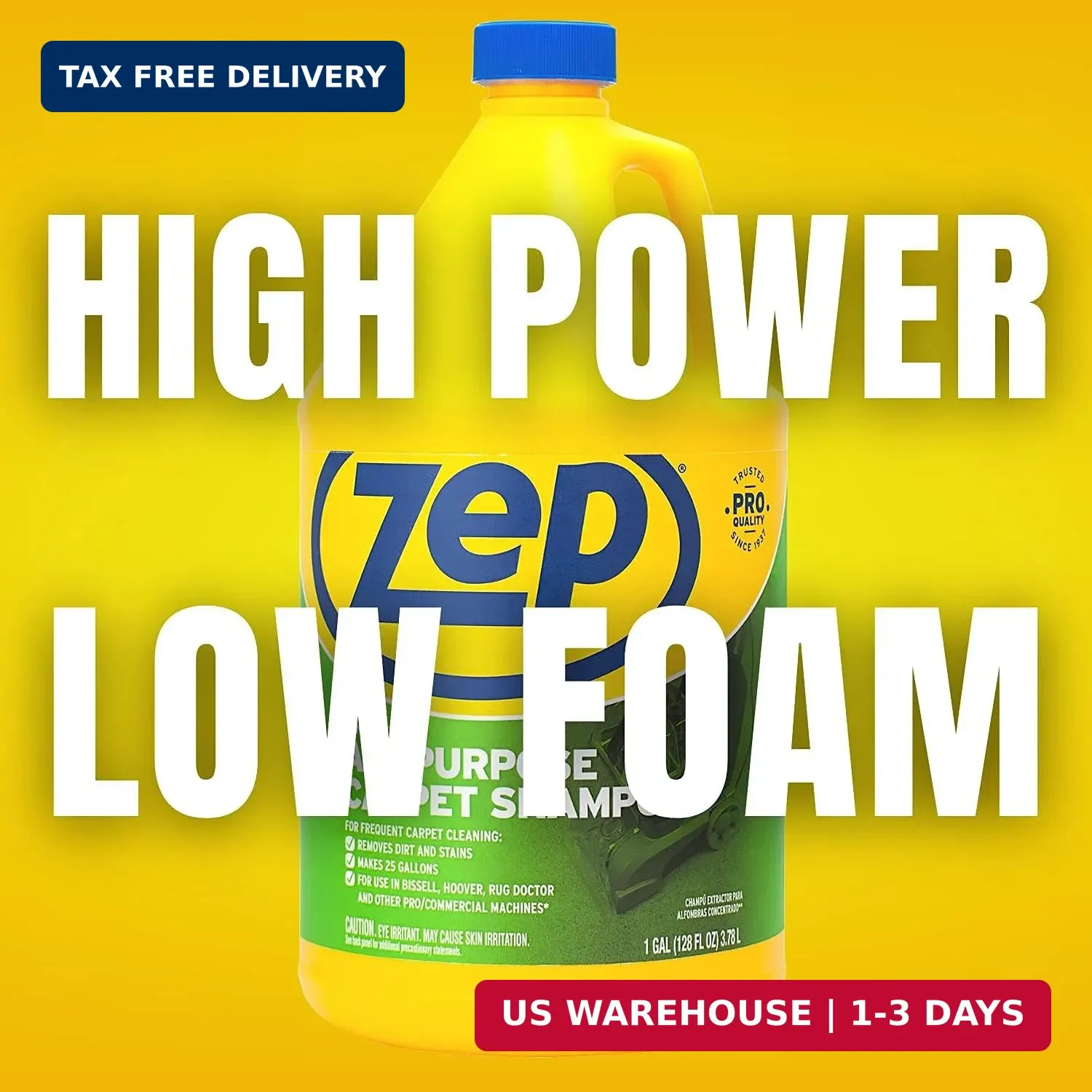 Zep All-Purpose Carpet Shampoo Concentrate Cleaner – 1 Gallon – ZUCEC128 – Profe