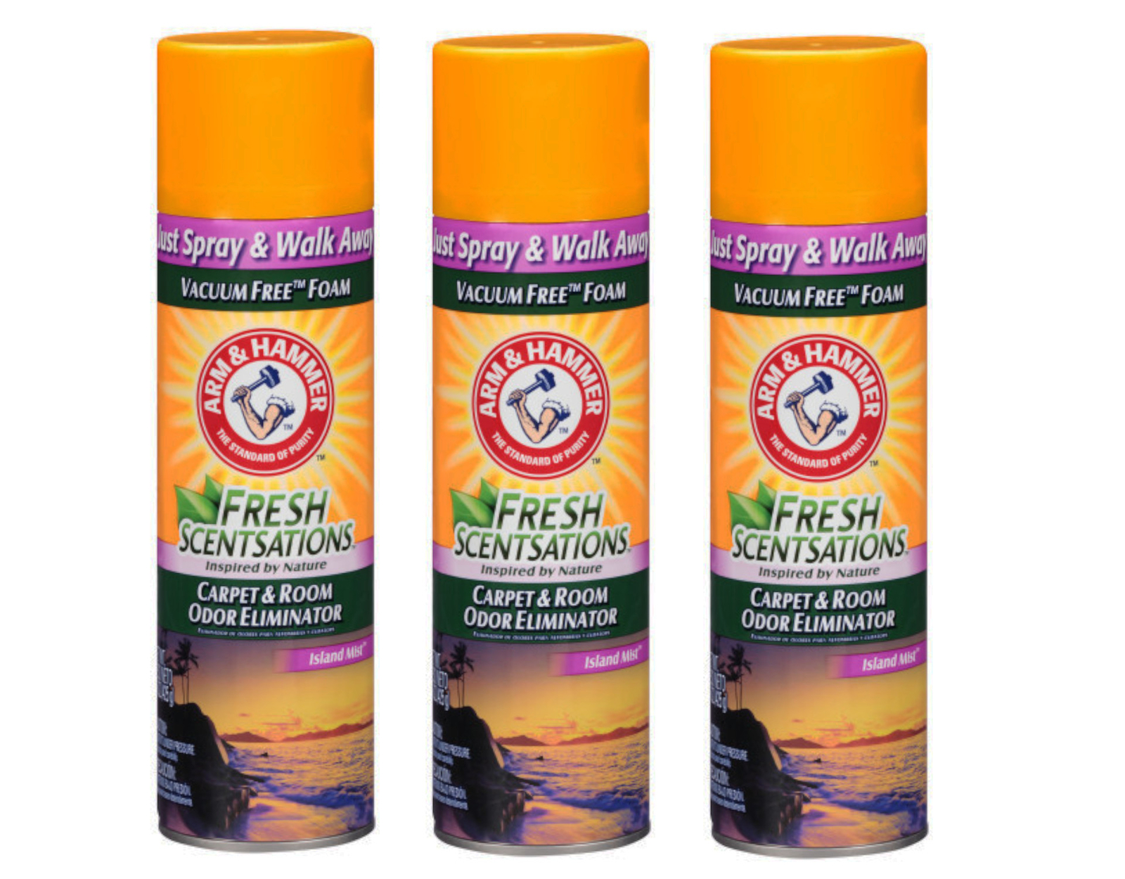 Arm & Hammer Fresh Scentsations Island Mist Odor Eliminator, 15oz Foam – 3 Pack