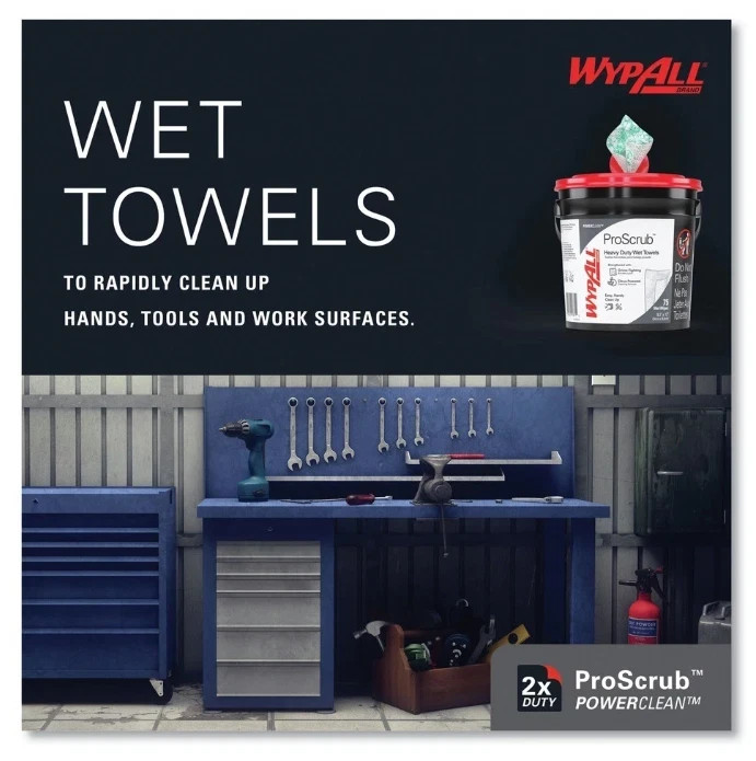 WypAll 91371CT 9.5″ x 12″ Pre-Saturated Wipes – Citrus Scent/Green (6/CT) New