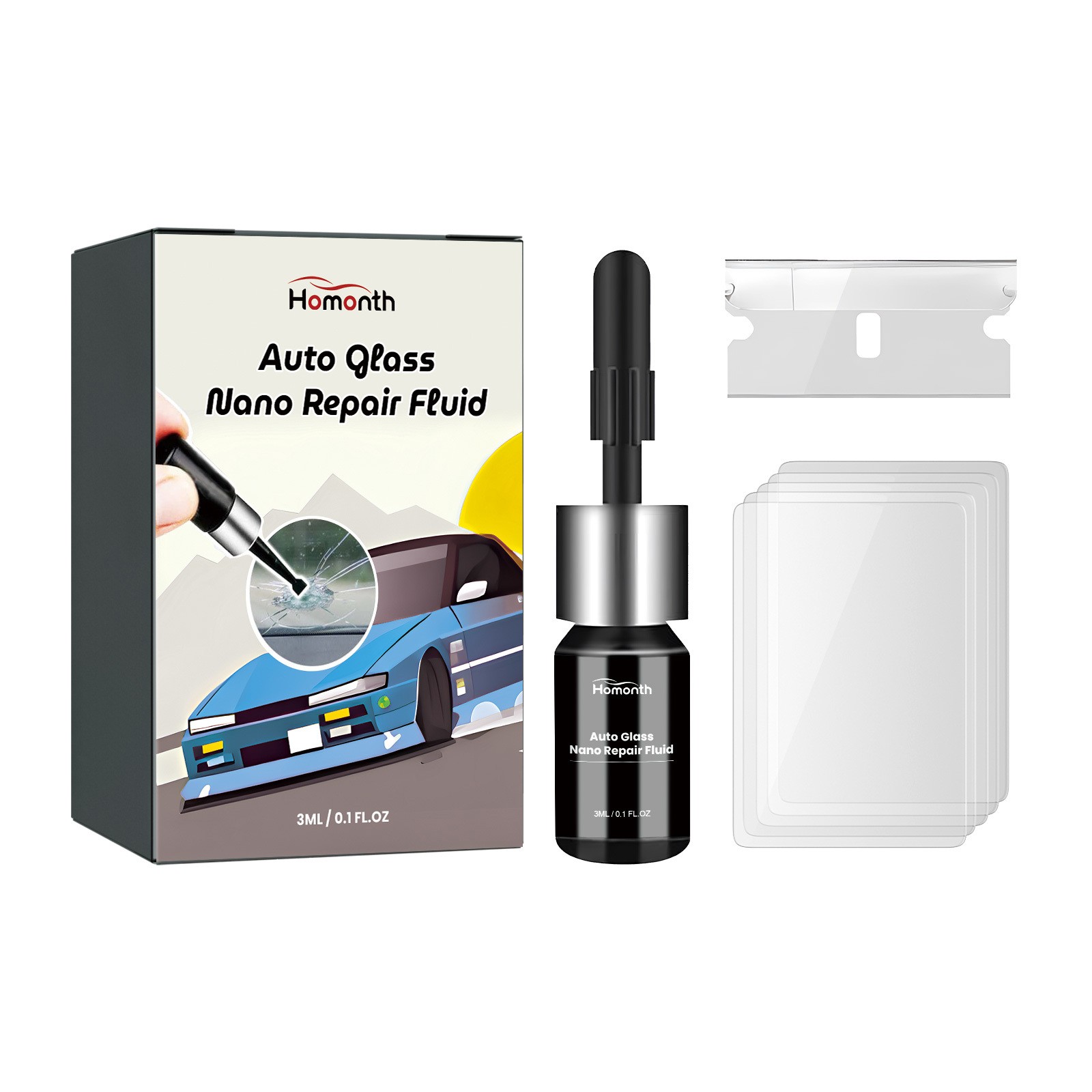Crack Repair Nano Liquid – Automotive Glass Clear View Repair Agent 🚗