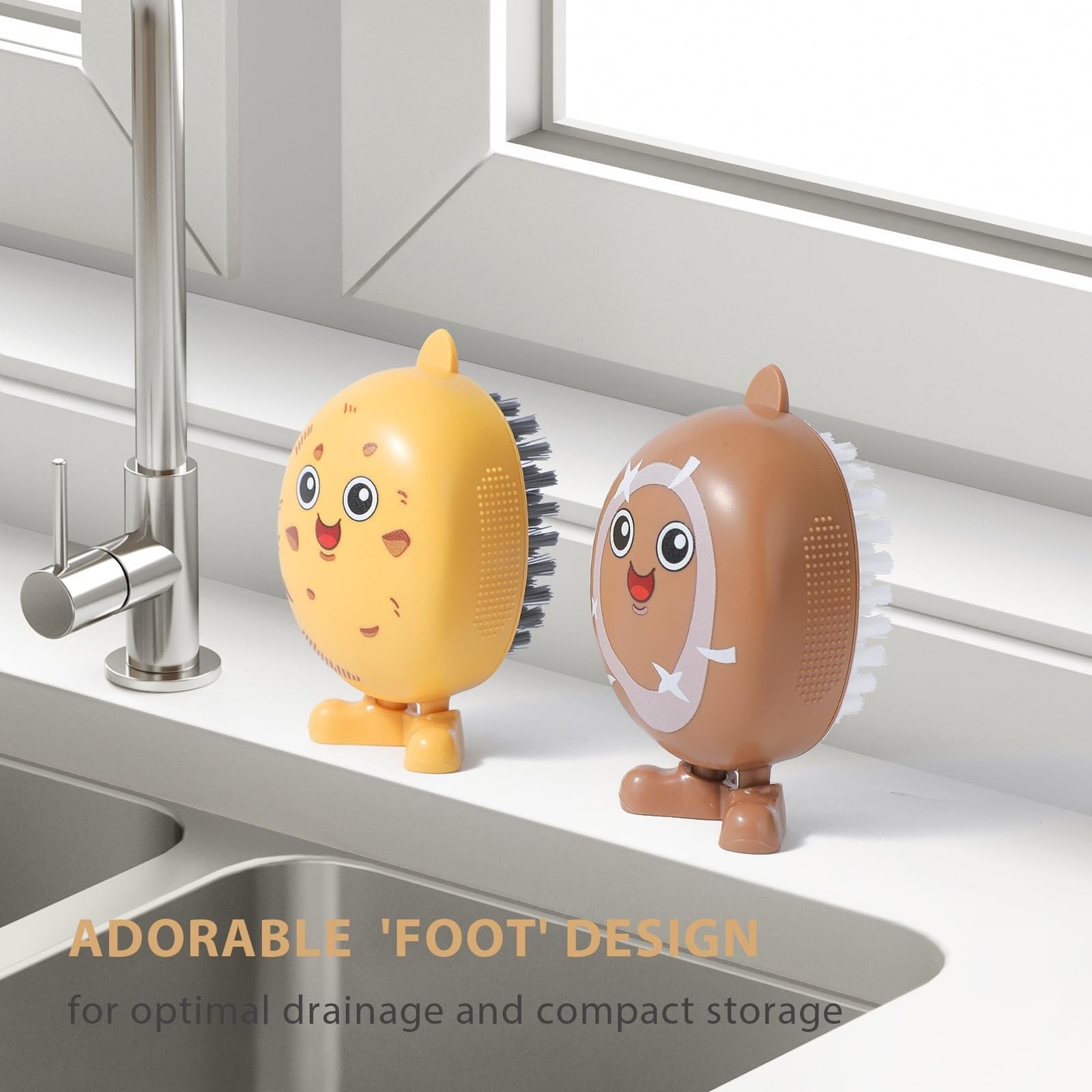 Vegetable Brush Scrubber Potato Mushroom Scrubber Brush Cleaning Veggie Fruit W