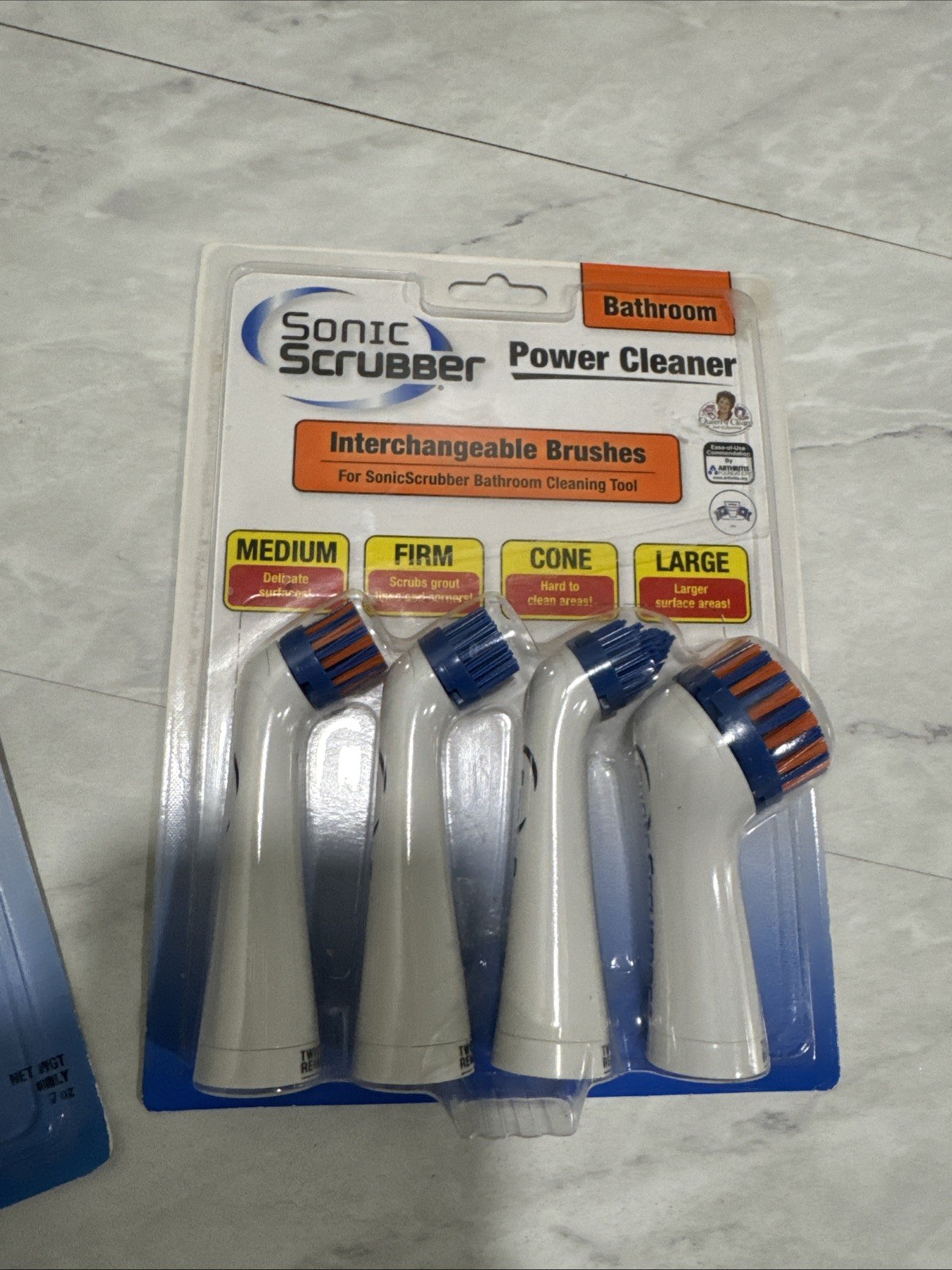 Sonic Scrubber Power Cleaner Plus & Interchangeable Brushes 4 Pack Bathroom New